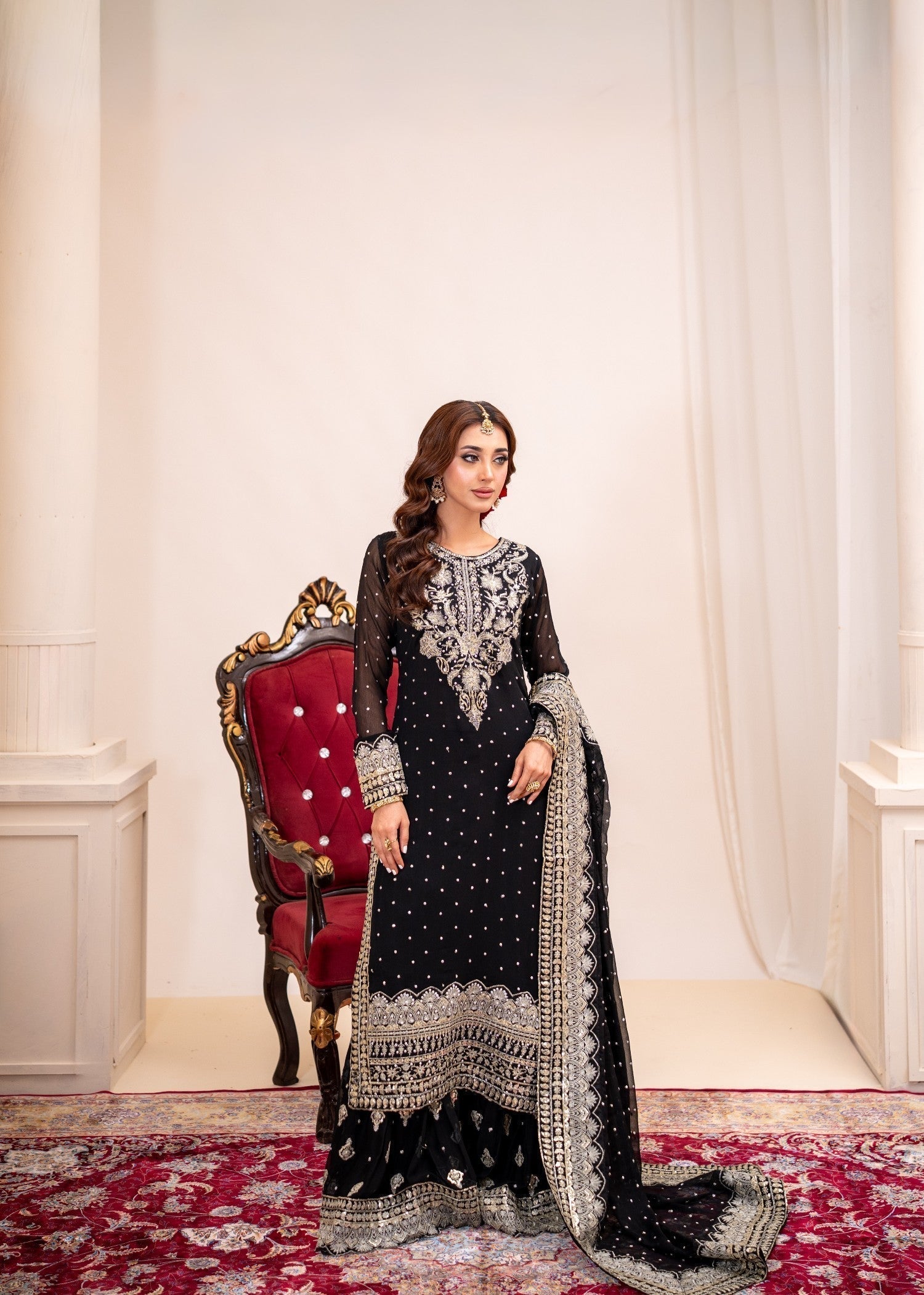 Alyssa Black gharara suit ALL404 Women 3pcs