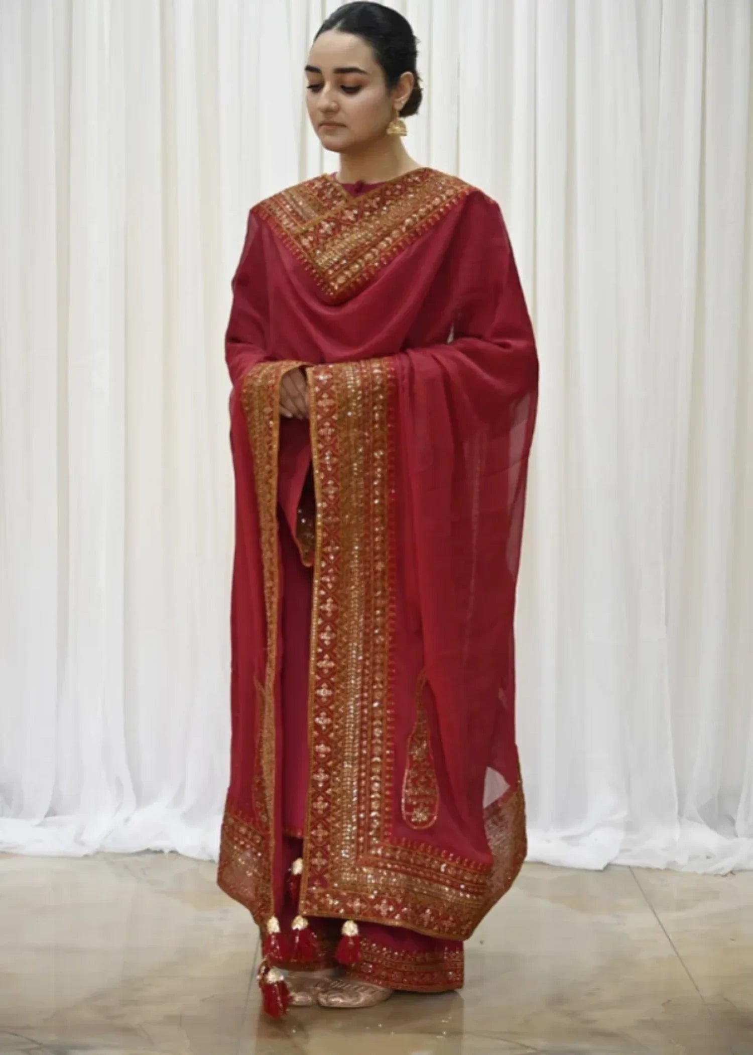 Maharani Official Mahroon Mystique Women 3pcs