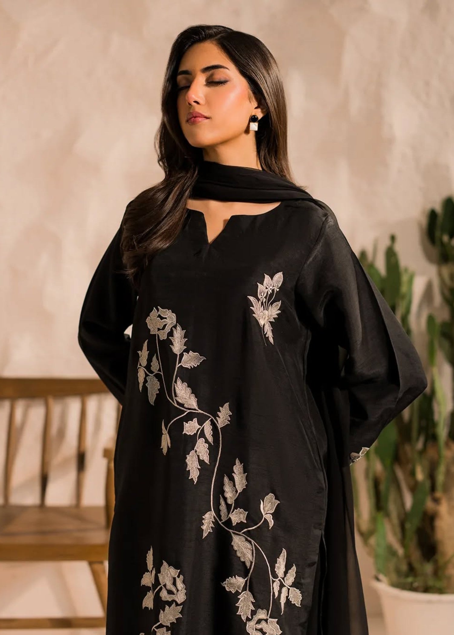 Kashqai Reeva Embroidered Black Women 3pcs