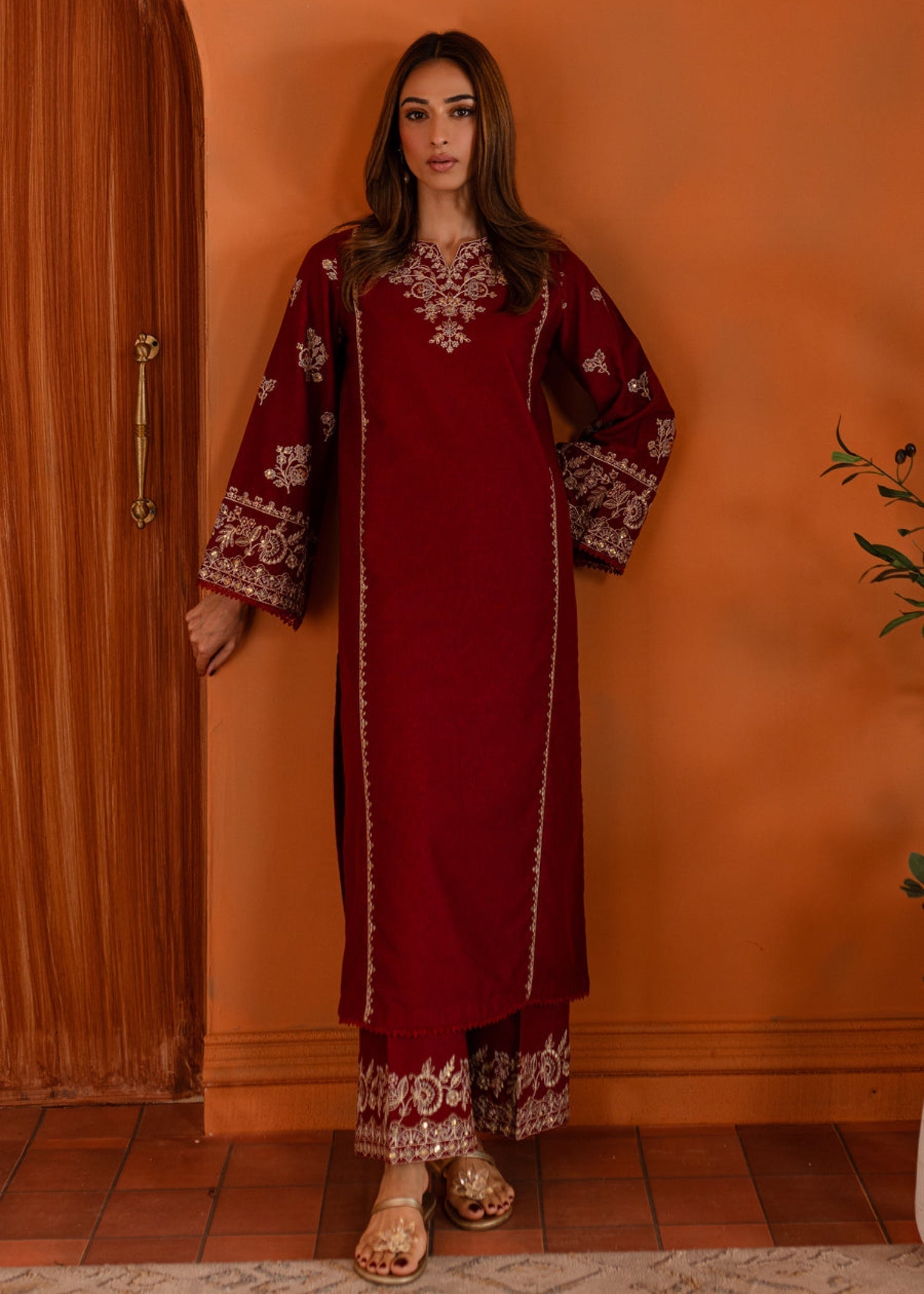 The Turkish Wear Ashnah Maroon Women 2pcs