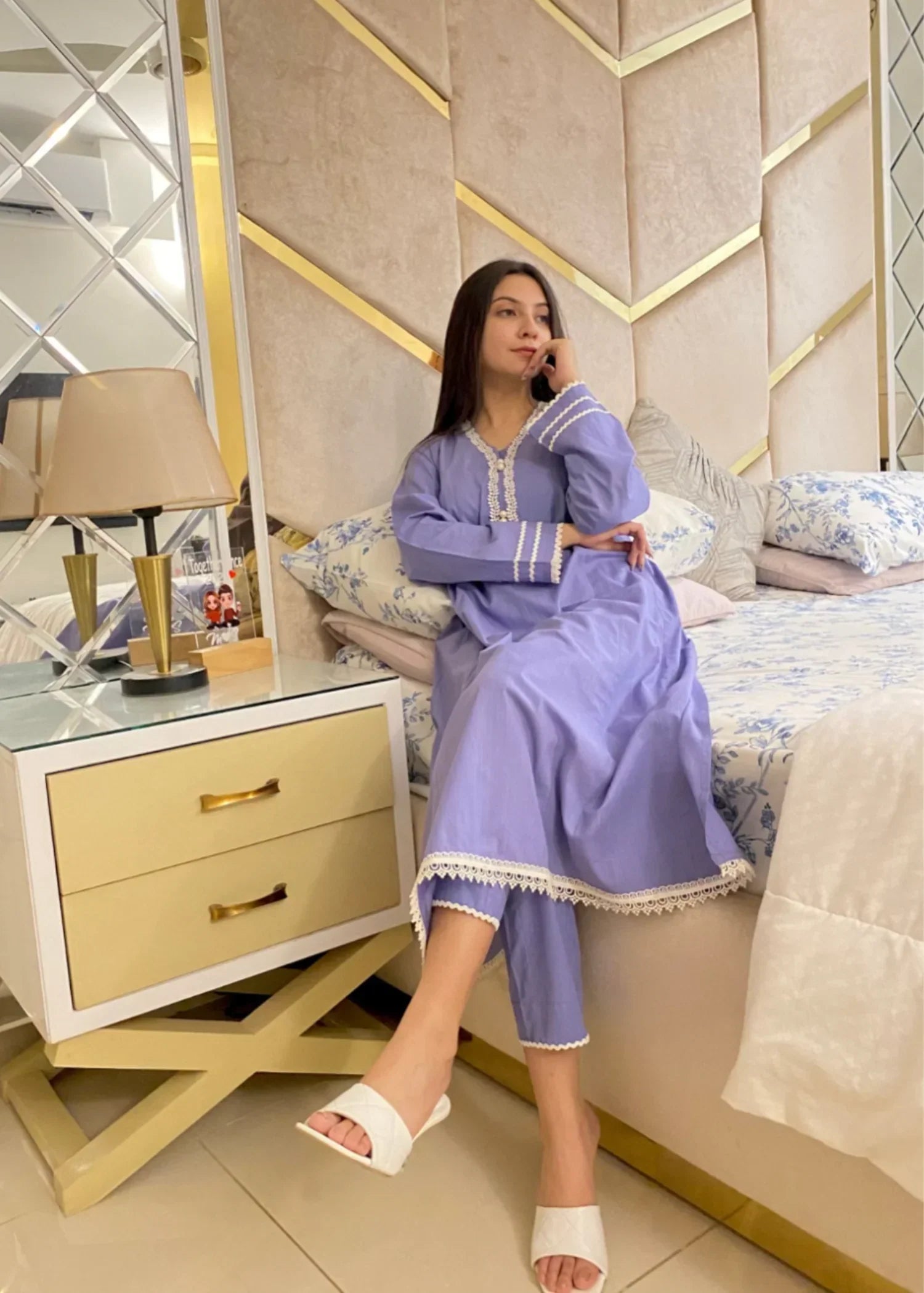 Urban Cut Elegant & Comfortable Cotton Embroidered Suit Women 2pcs