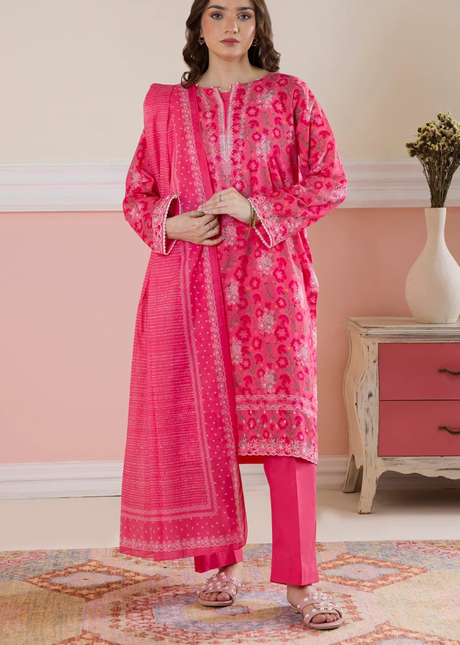 Zellbury WPS2532137 Shocking Pink Women 3pcs