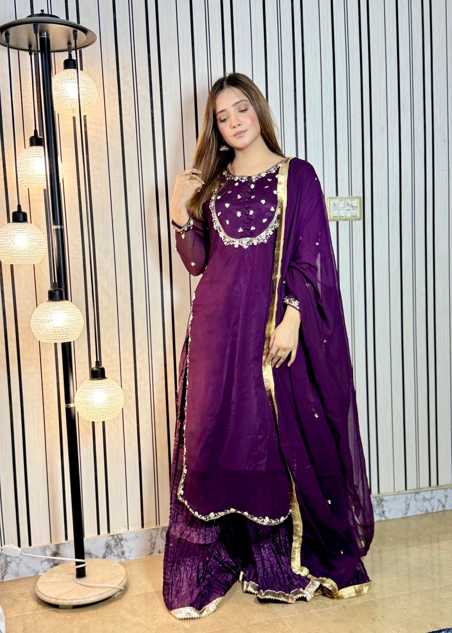 Suits By Sadia Purple crush Women 3pcs