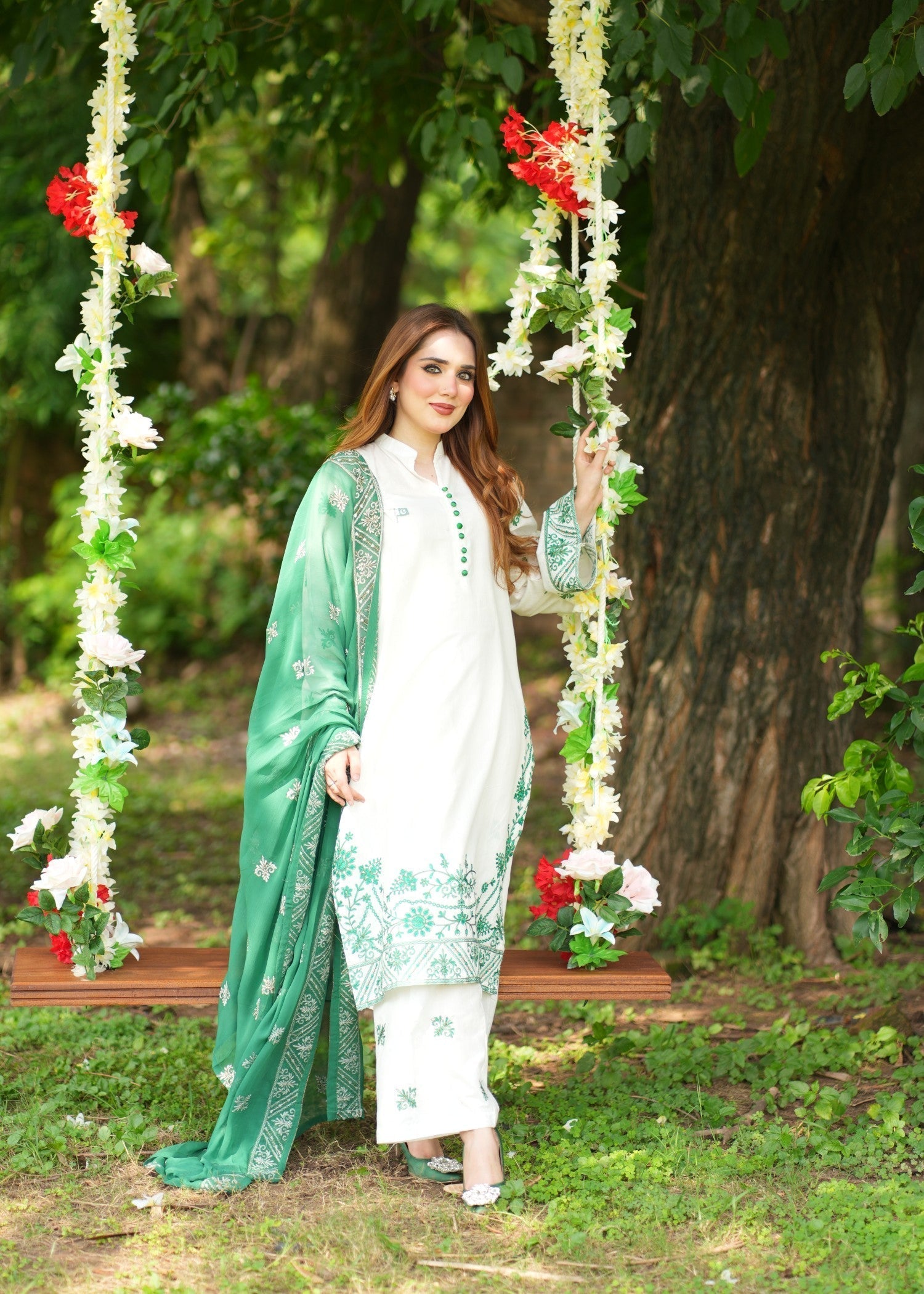 Noor Asiya Azaadi Pakistani Ethnic Lawn Dress Women 3pcs