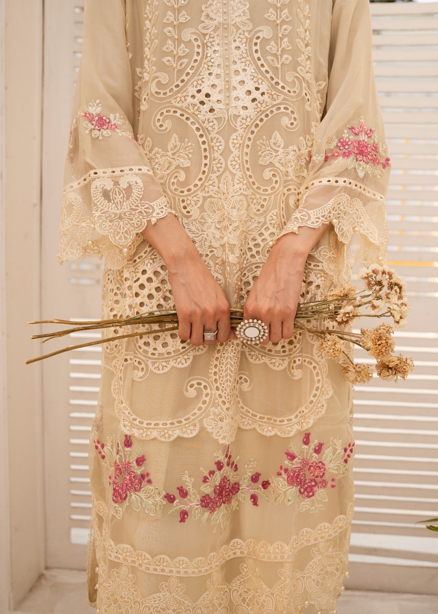 Pehnawa By Bin Akram’s Ivory Luxe | Chiffon Women 3pcs