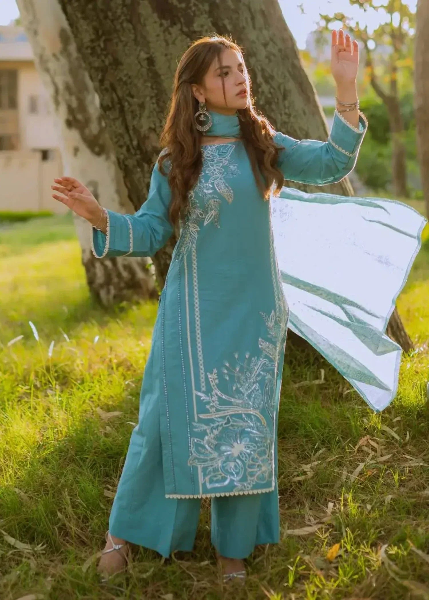 Rosyribbons Aqua Blue Stitched Women 3pcs