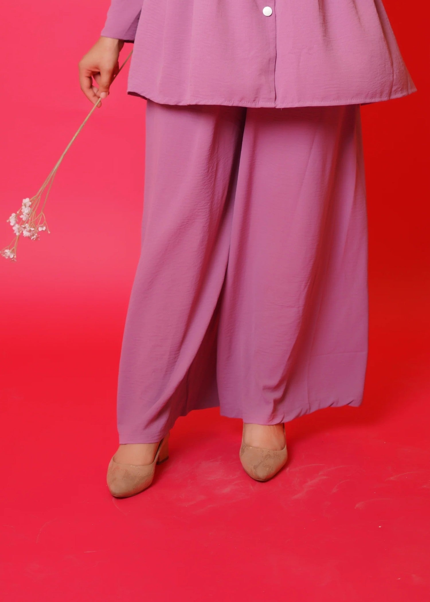 Al Rubab Collection Iris Frock Style Co Ord Set Pink Women 2pcs