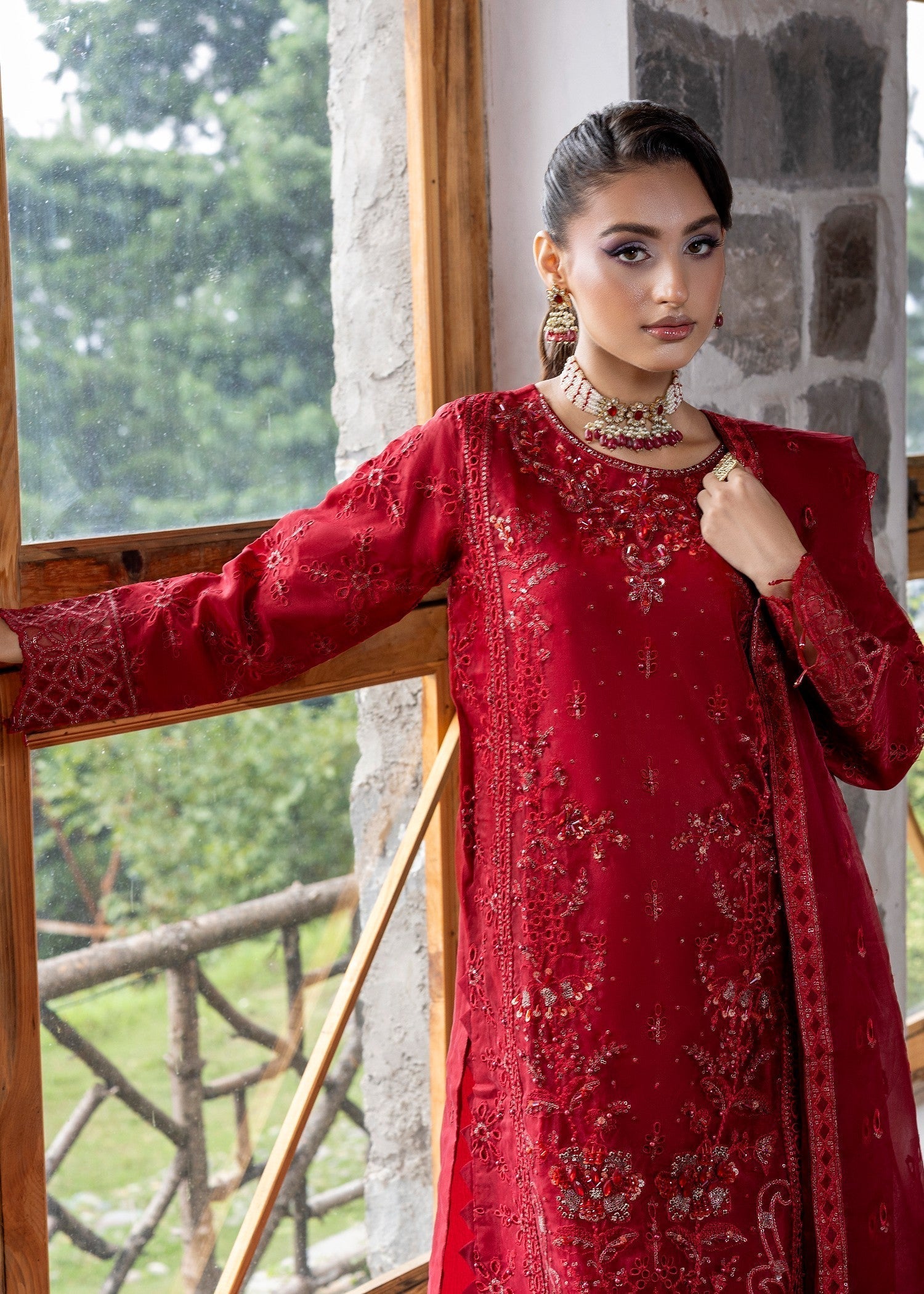 Diara Couture FALAH POST 1 01 MEHROON Women 3pcs