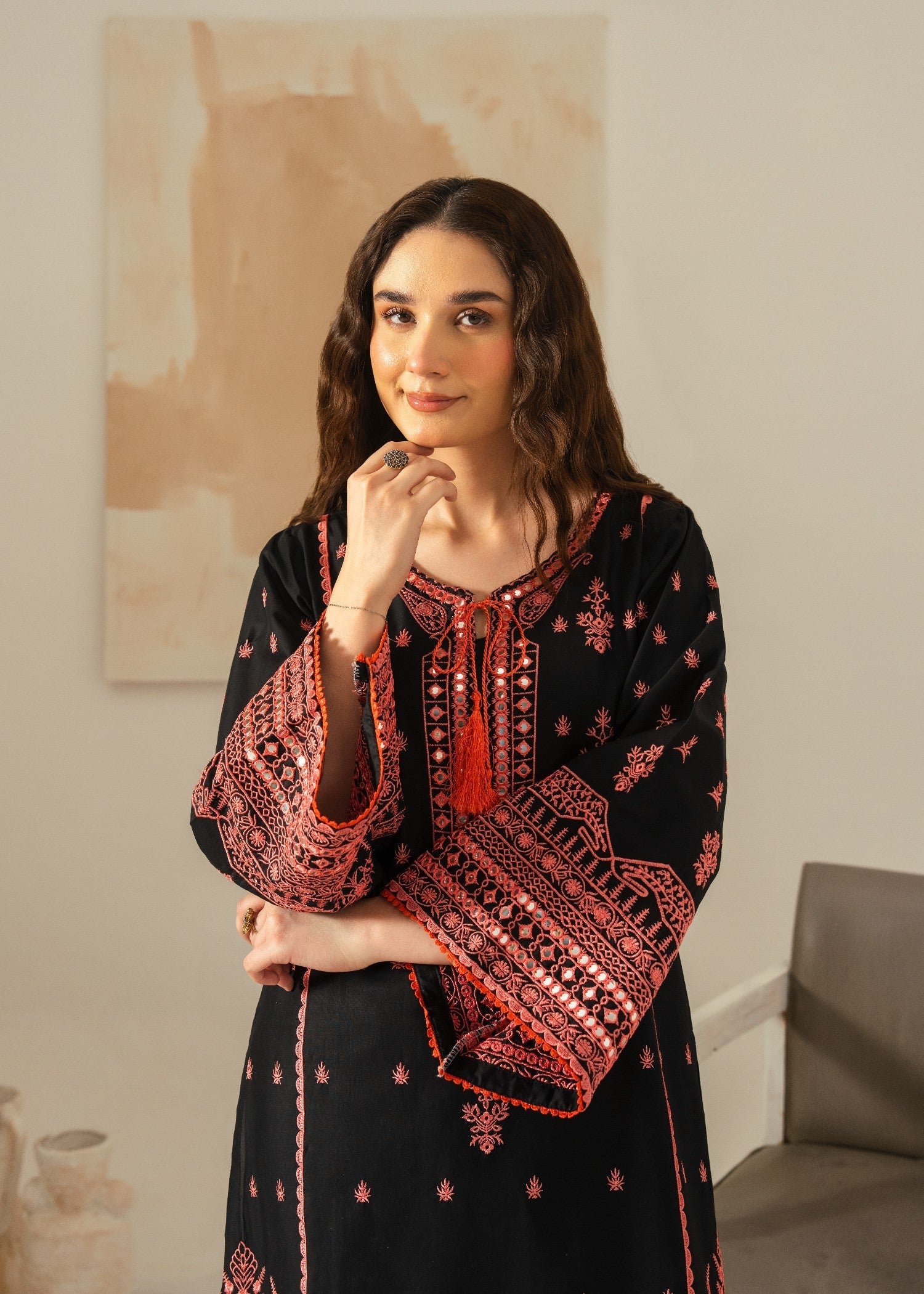 Chaudhary Arts Ajal Lawn Embroidered dress Women 2pcs