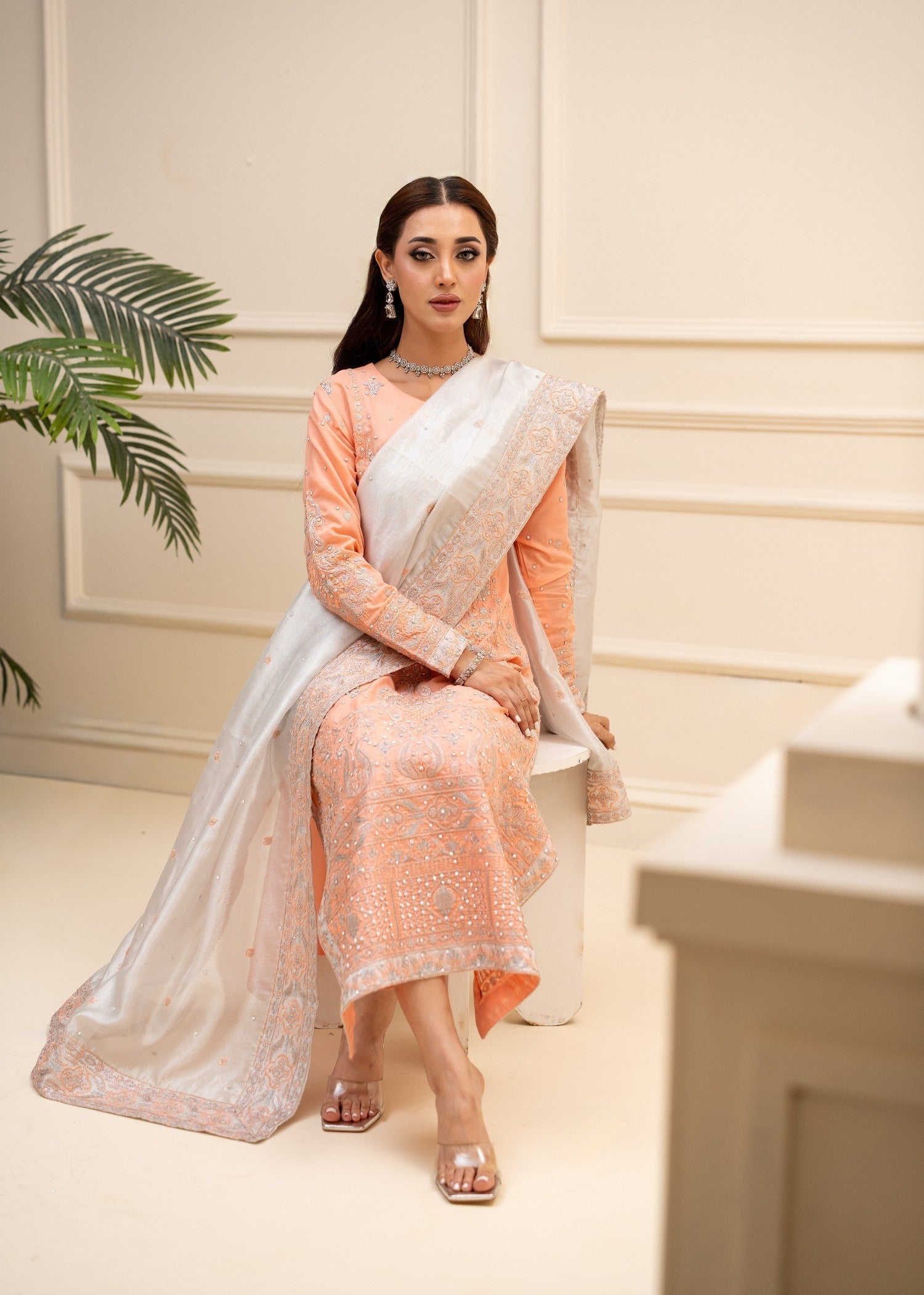 Alyssa Light salmon suit ALL406 Women 3pcs