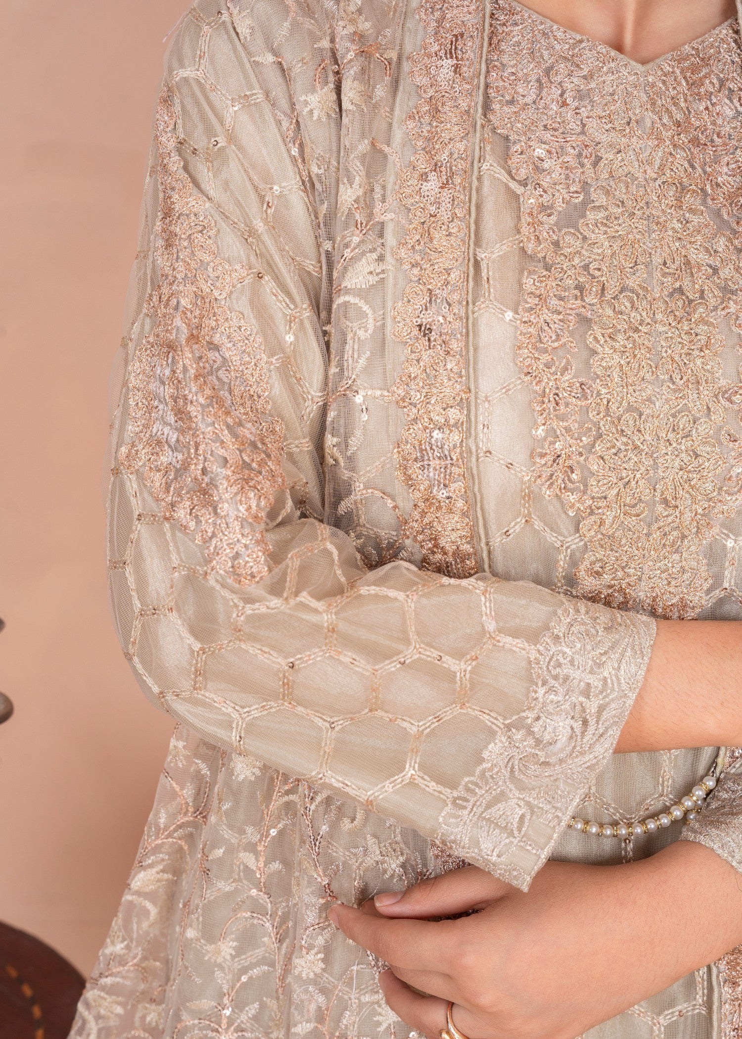 Four Season Boutique MALA GOWN SILVER GREY Women 4pcs