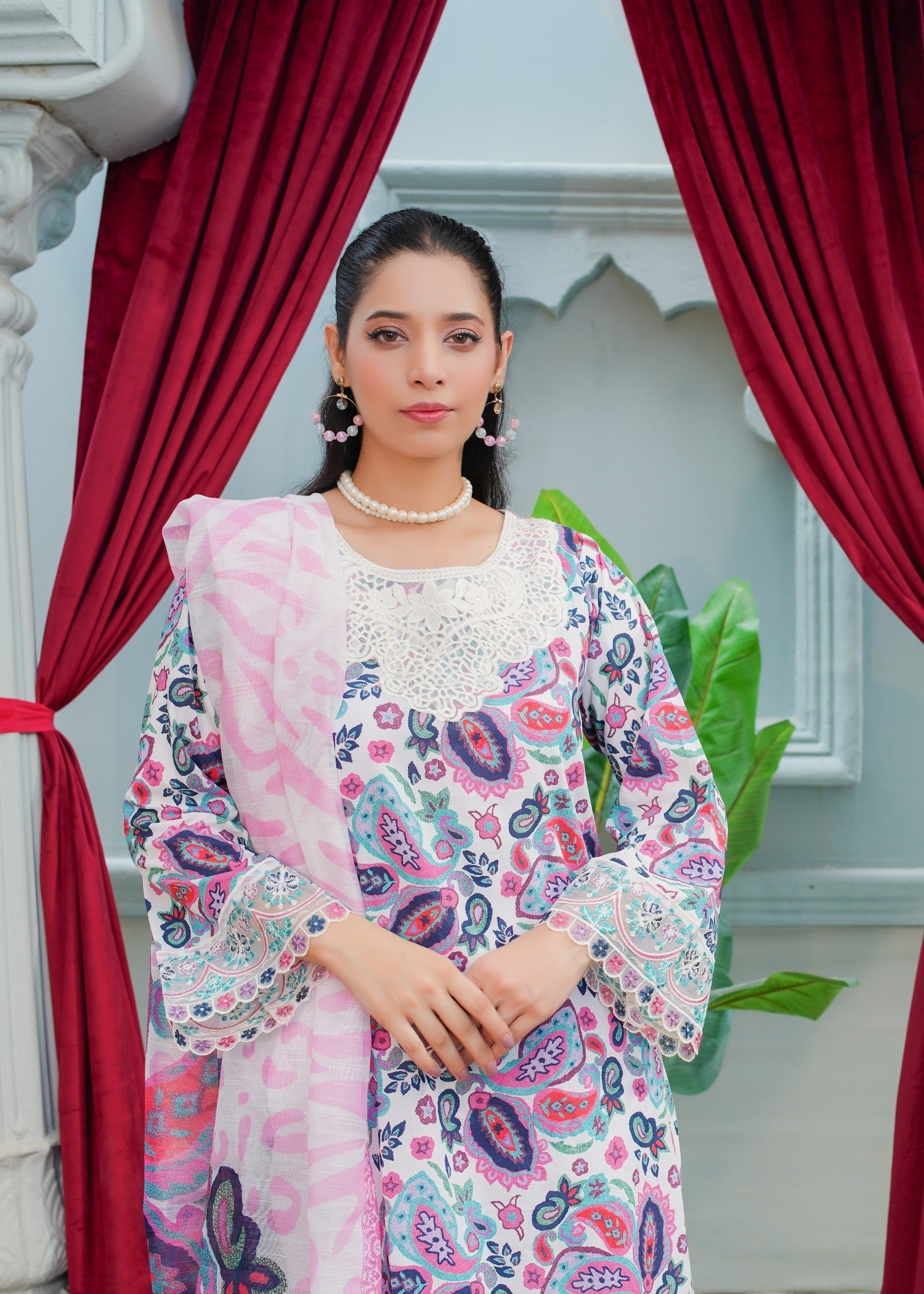 Safdar Embroidery Printed Pure Lawn Embroidered 02 Women 3pcs