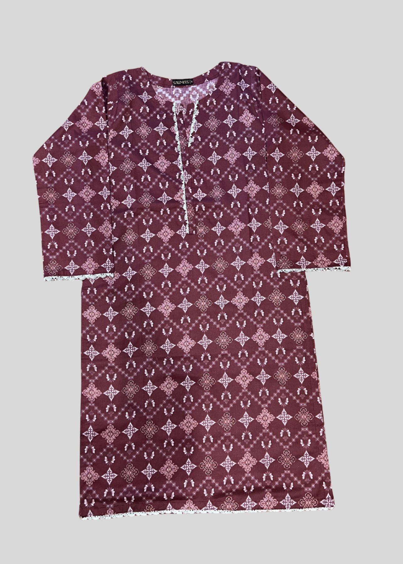 Salimas Lawn Stitched Suit – Mauve Women 2pcs