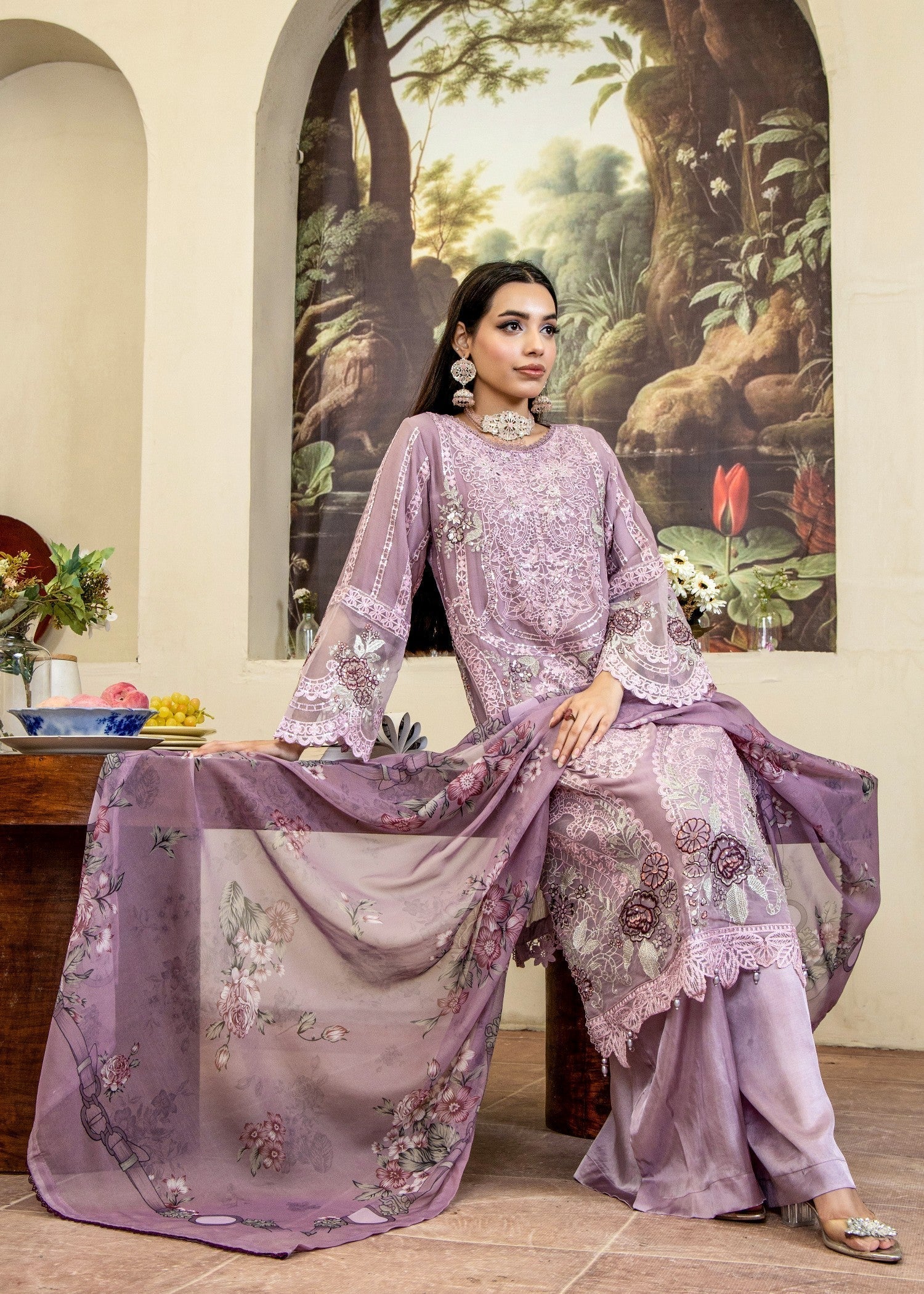 Pehnawa By Bin Akram’s Lilac Radiance Pret | Chiffon Kurta Set Women 3pcs