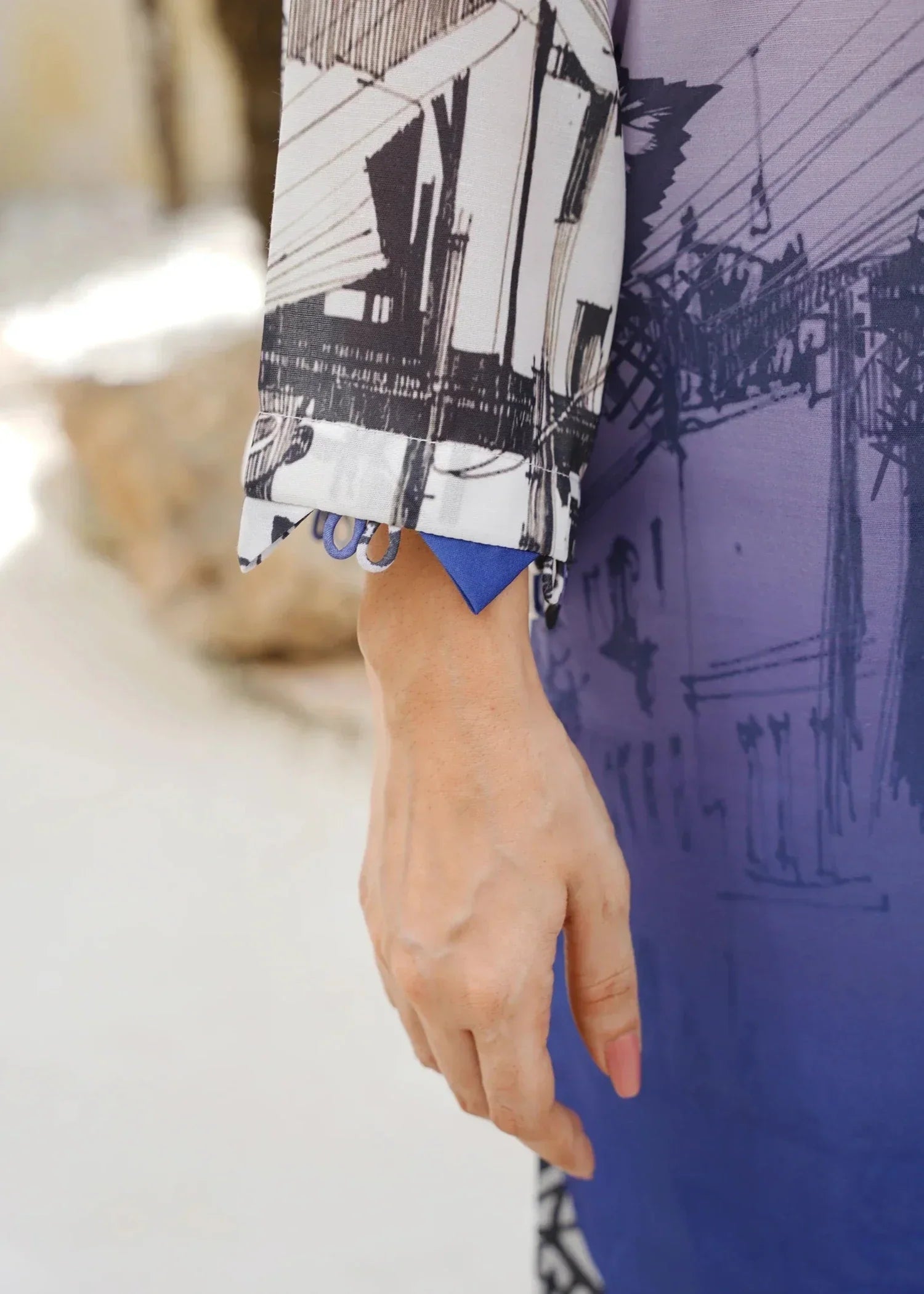 Mataish Indigo Sketch Cord Set Women 2pcs