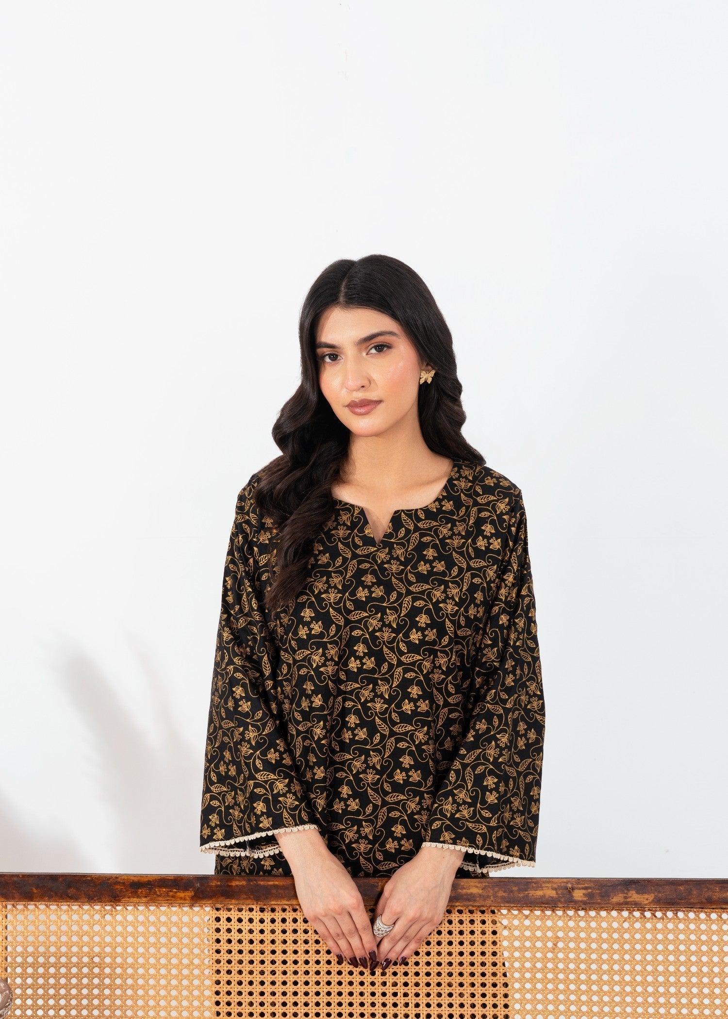 Stylish Collection LEAF BLACK Women 2pcs