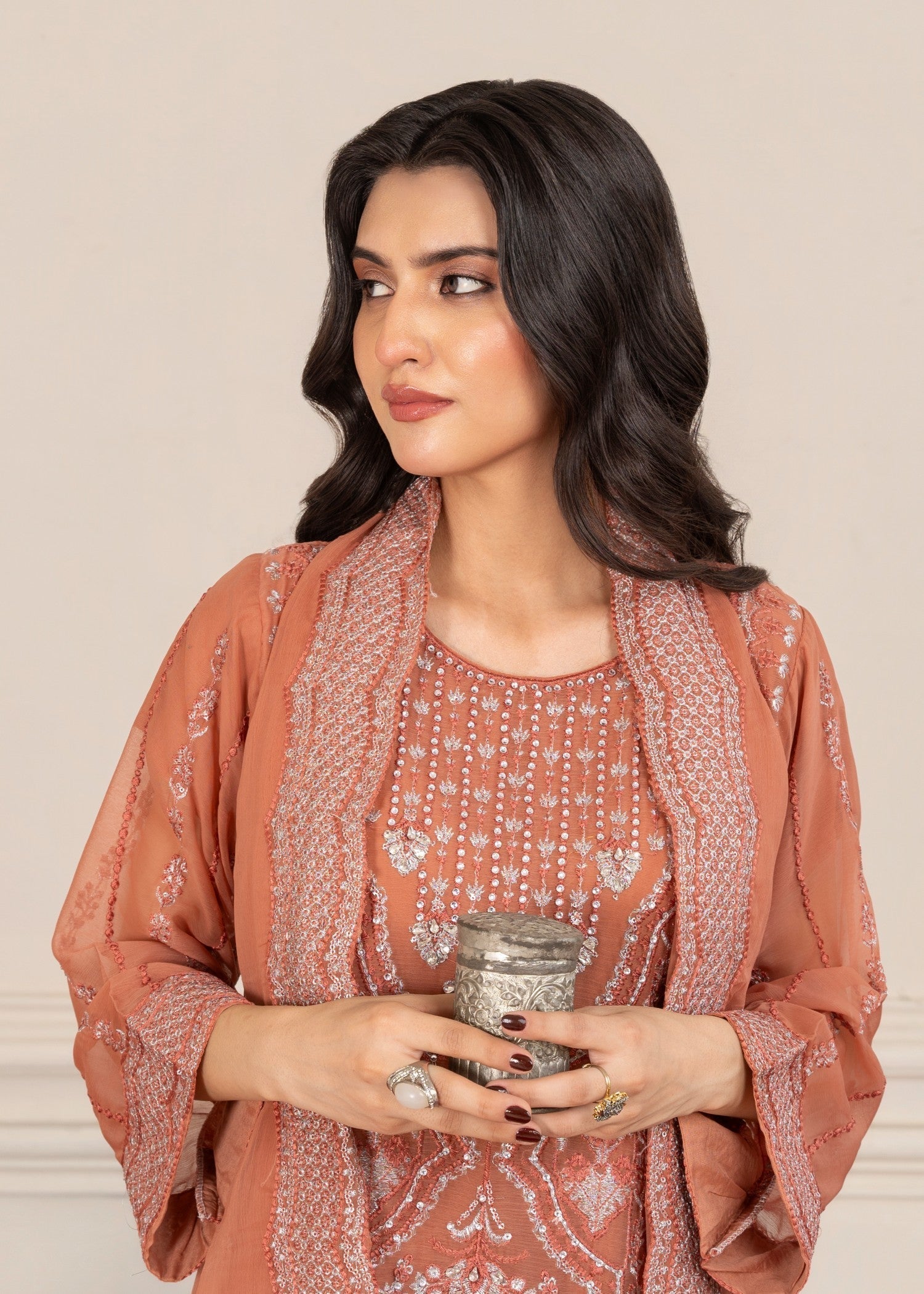 Four Season Boutique DIL ROOP PEACH PINK Women 3pcs