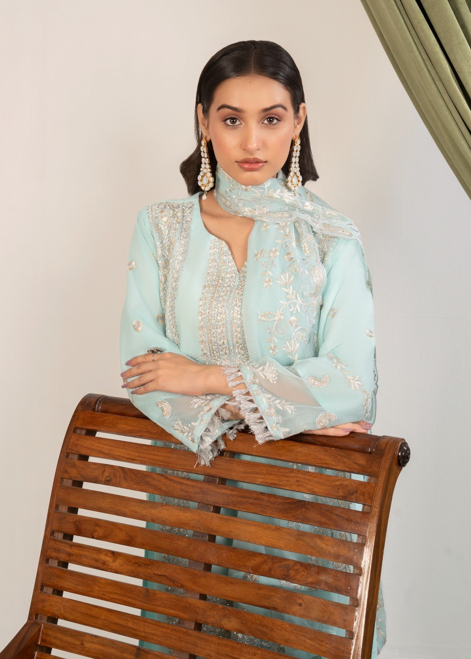 Four Season Boutique DILRUBA CHIFFON ICEBLUE Women 3pcs