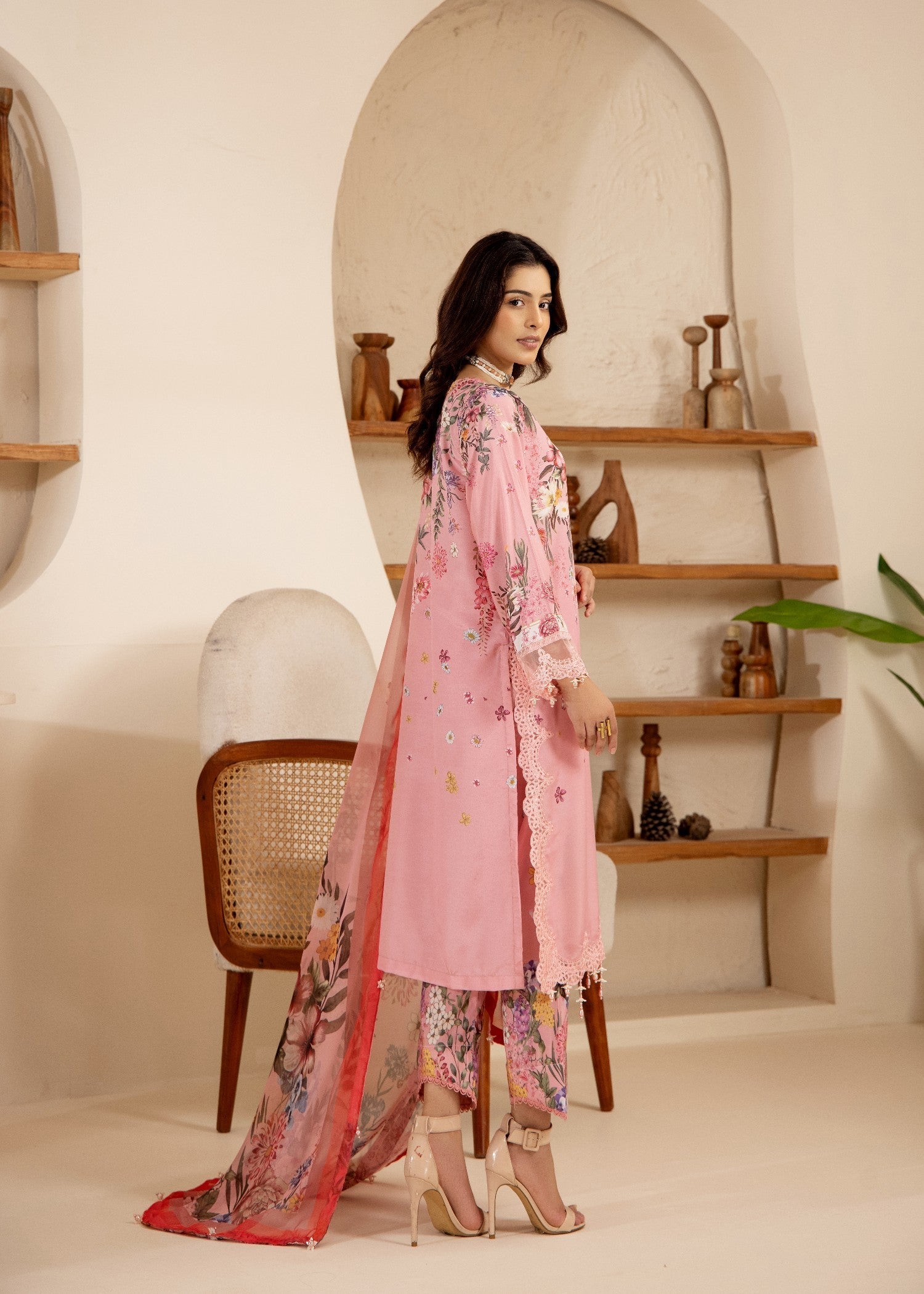 Khubsurat 4355 KH ST Pink Printed Women 3pcs