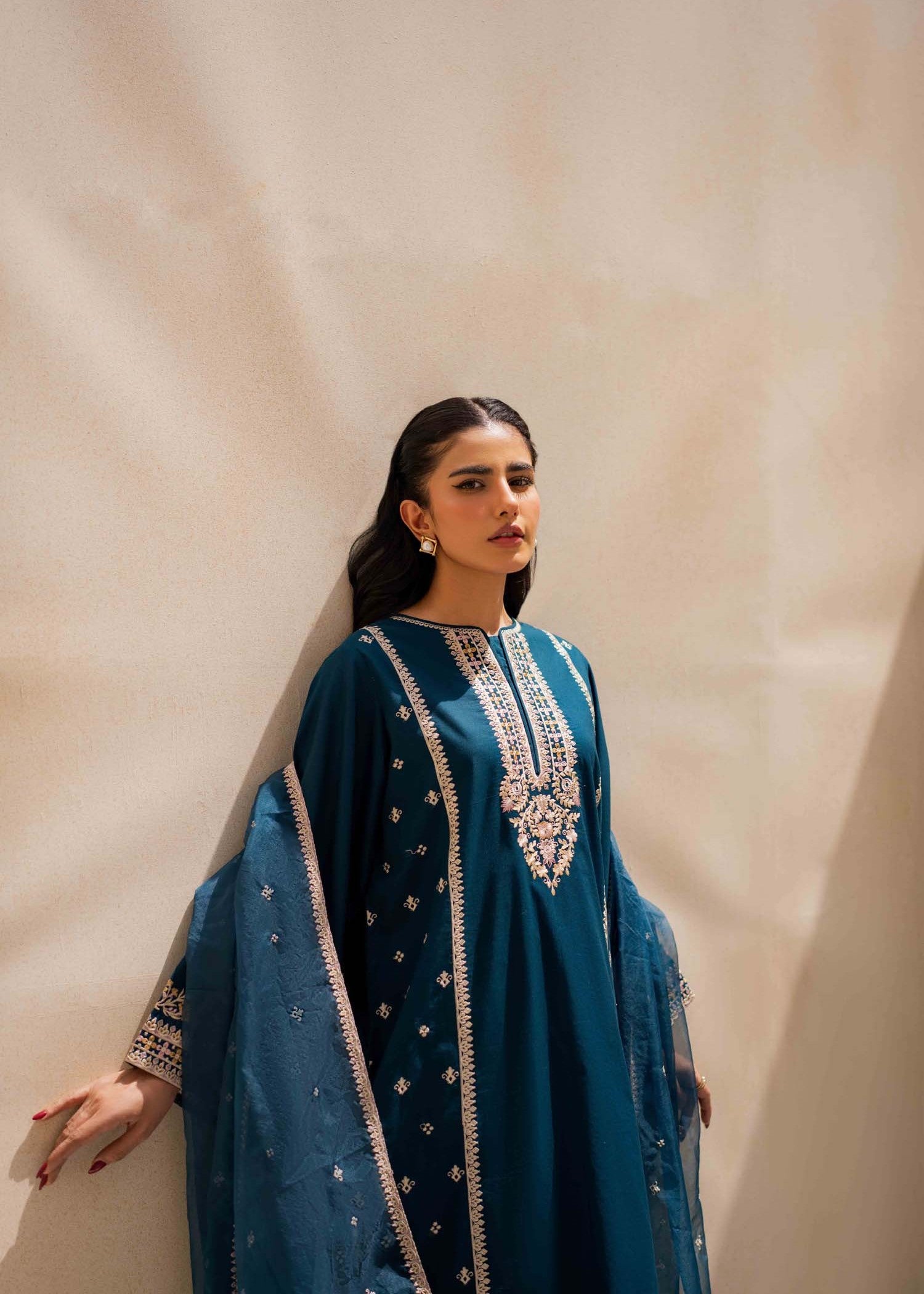 Ayesha Asif TEAL SERENITY SUIT Women 3pcs