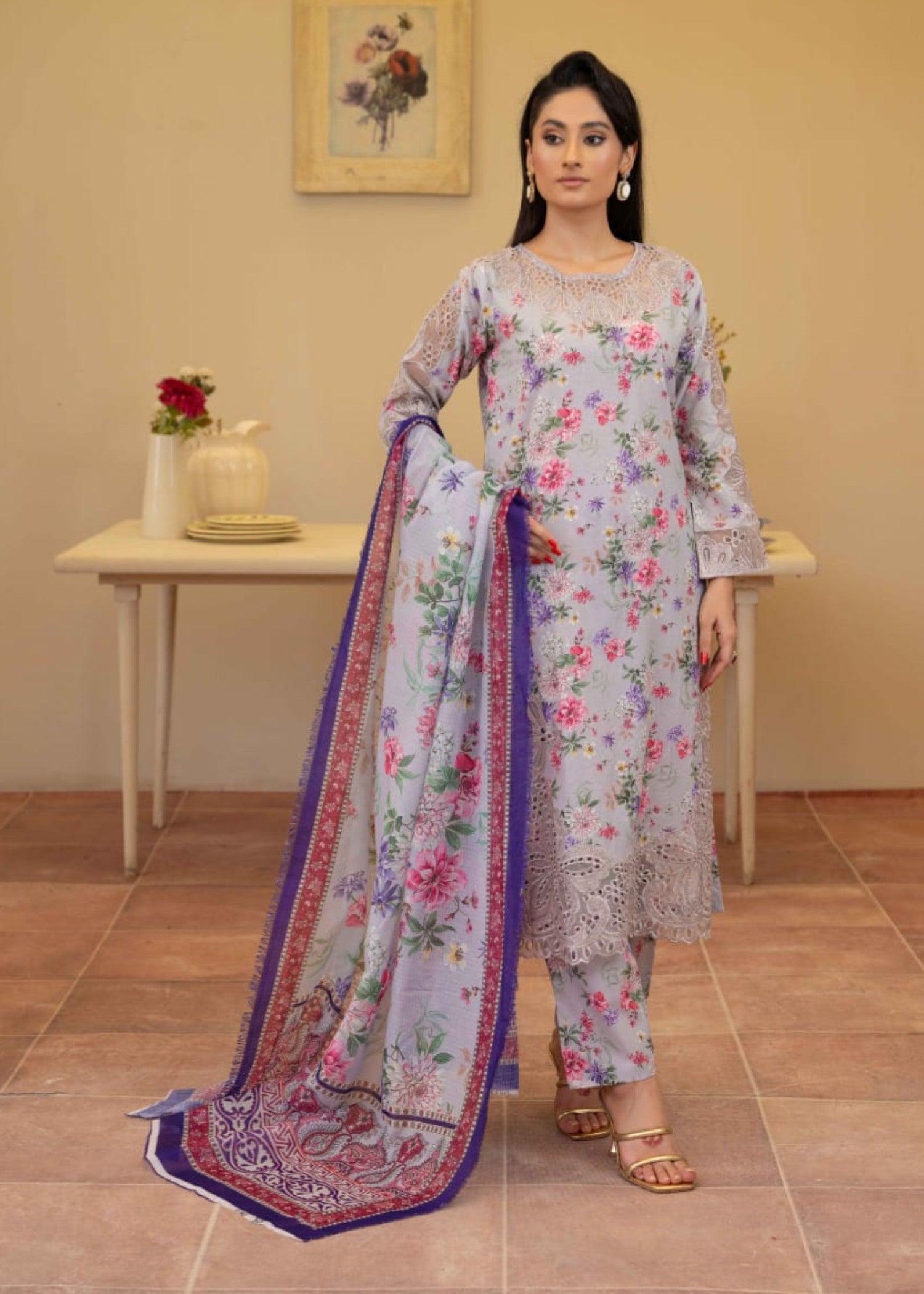 Gul Fashion Embroidered Lawn Kurta Set 10 Women 3pcs