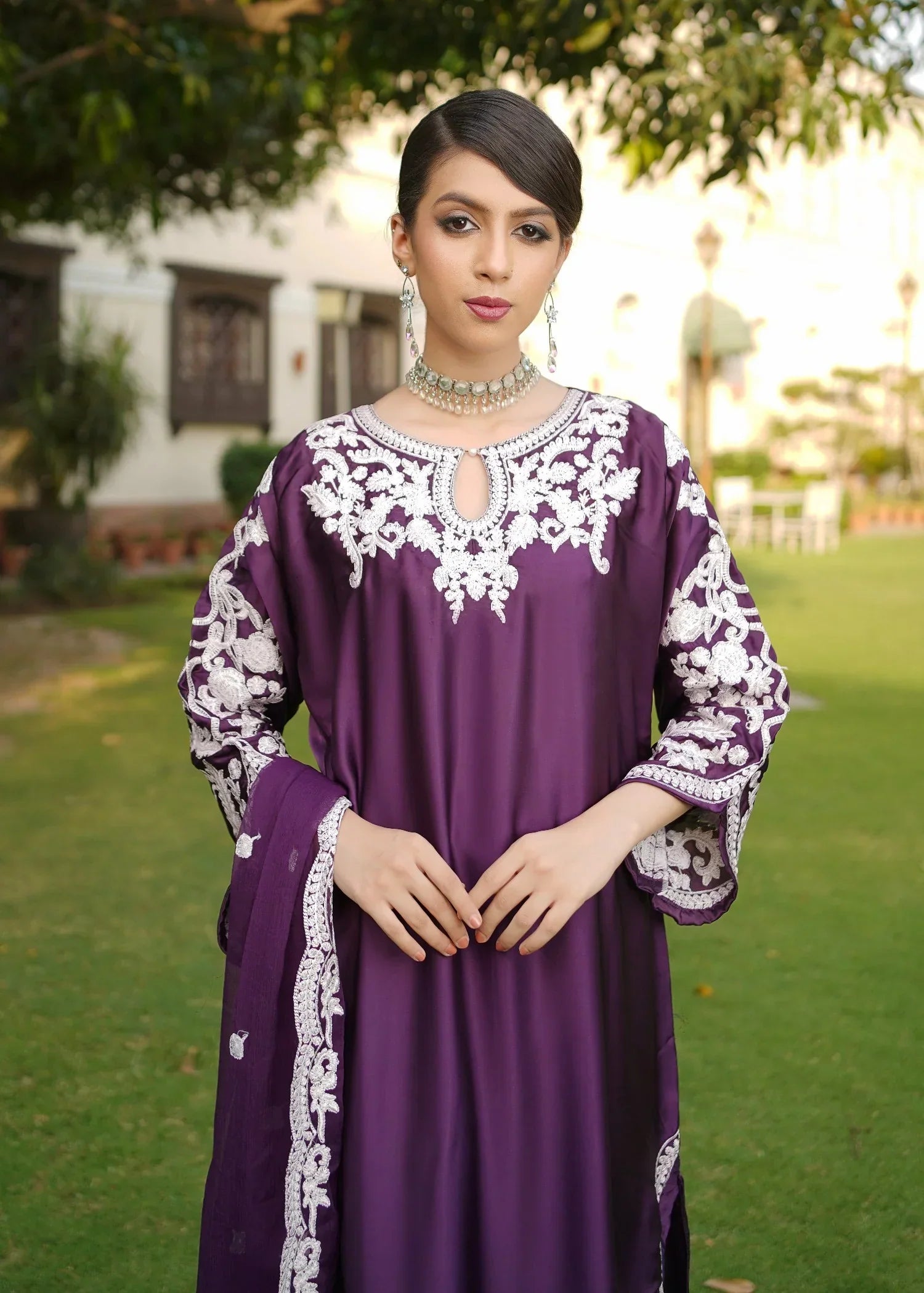 Rangoon Clothing Parisa Silk Plum Women 3pcs