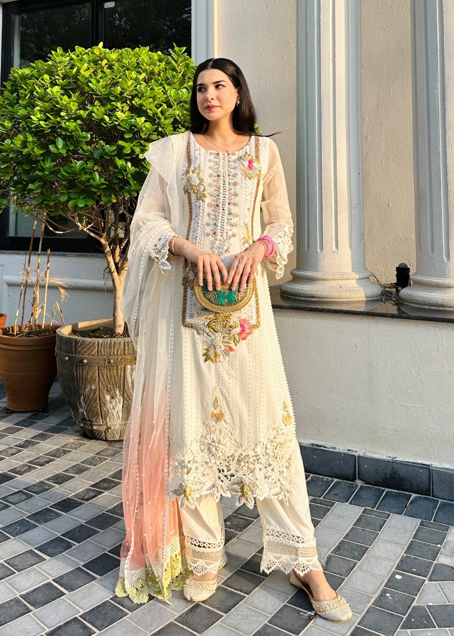 Khuda Baksh Creations S 125 Off White Women 4pcs