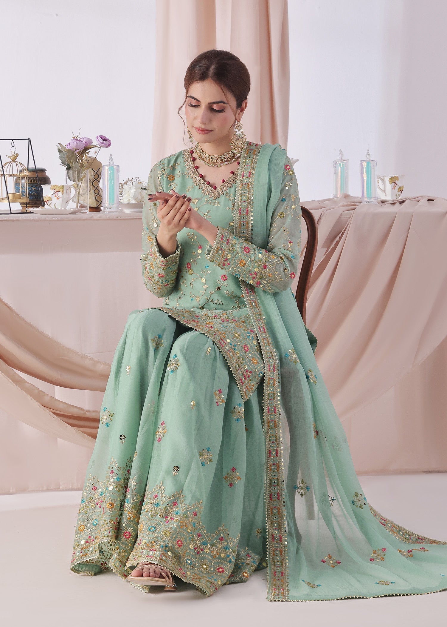 Ayesha Closet SAJJAL AQUA Women 3pcs