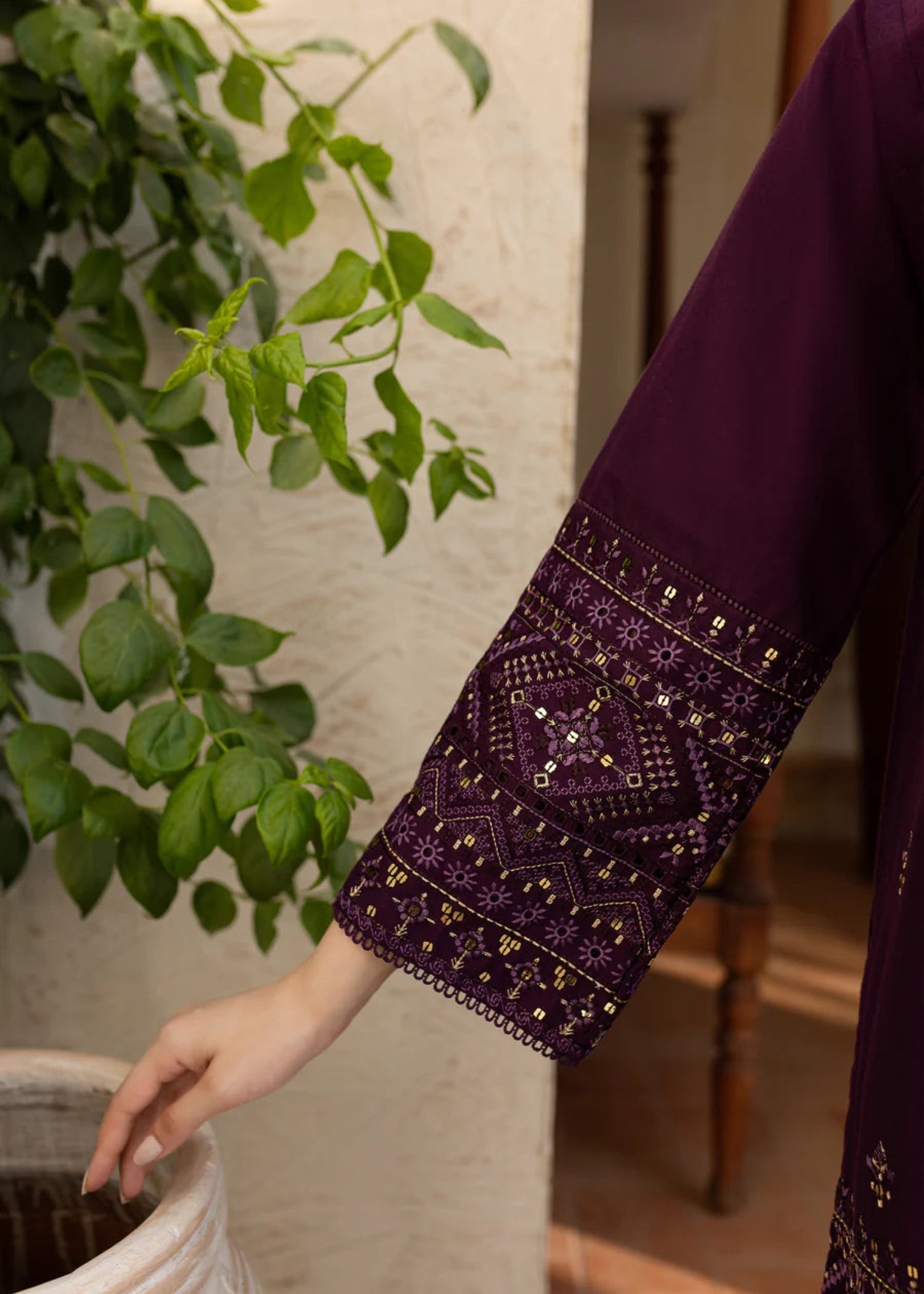 The Turkish Wear Maira Plum Women 2pcs