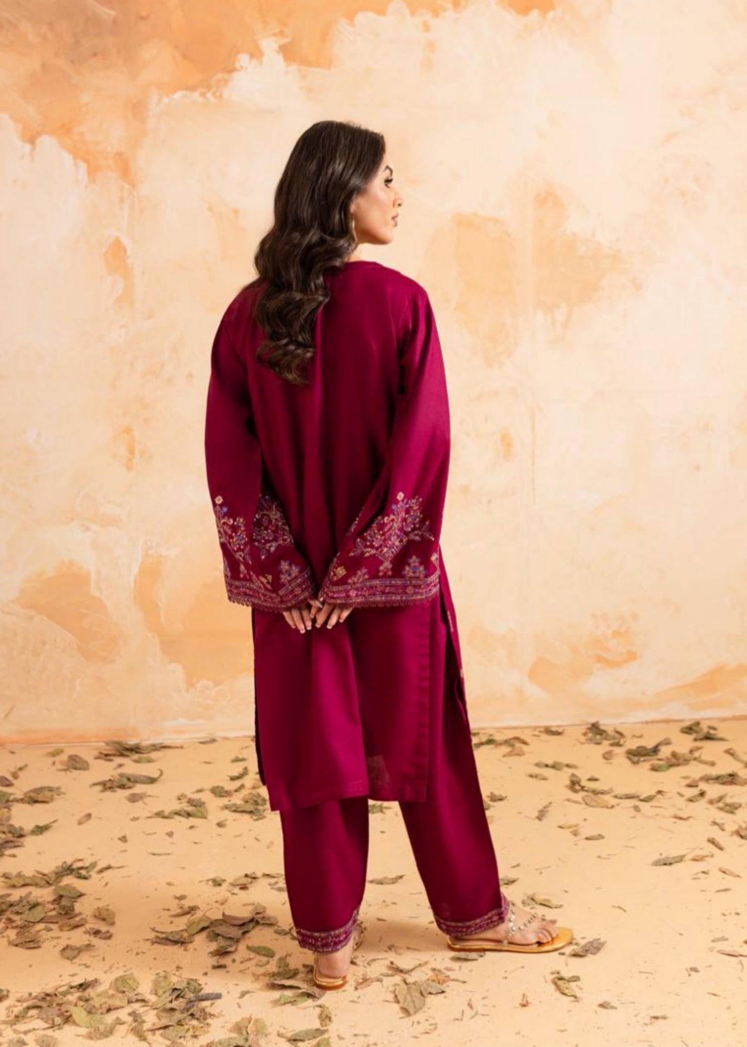 Afsarah Rosewood Luxury Embroidered Dress Women 2pcs