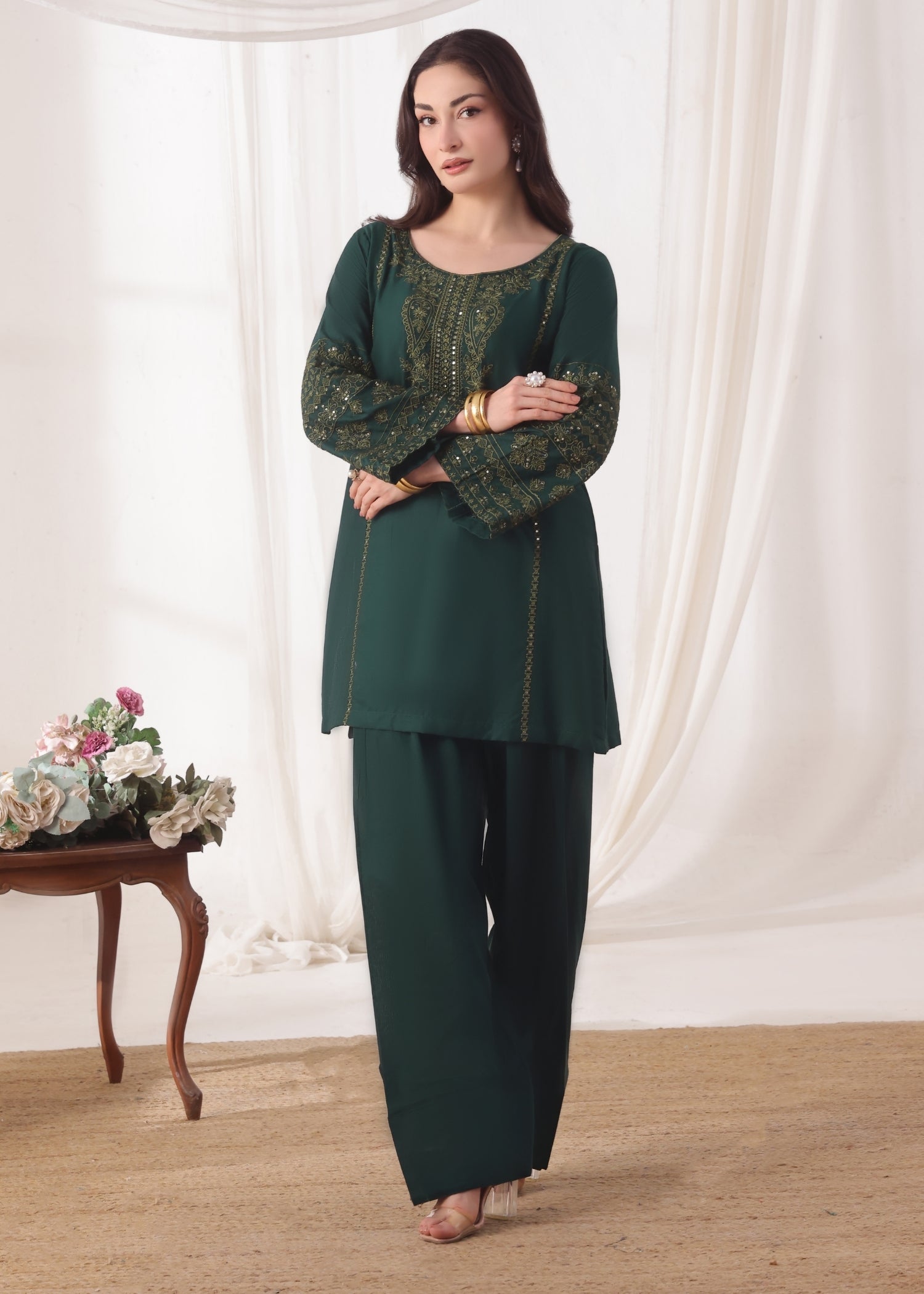 Ayra Pret Zauq Green Women 2pcs