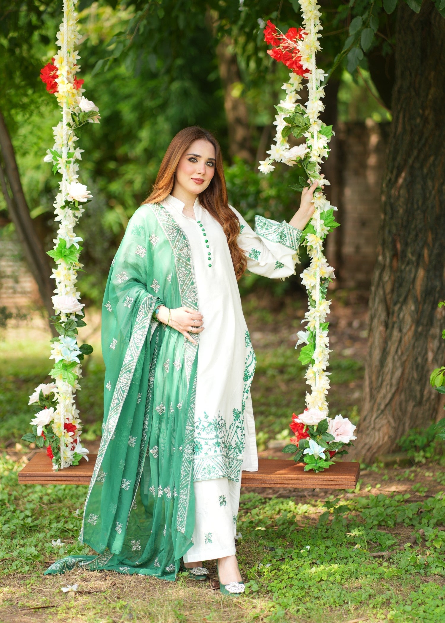 Noor Asiya Azaadi Pakistani Ethnic Lawn Dress Women 3pcs