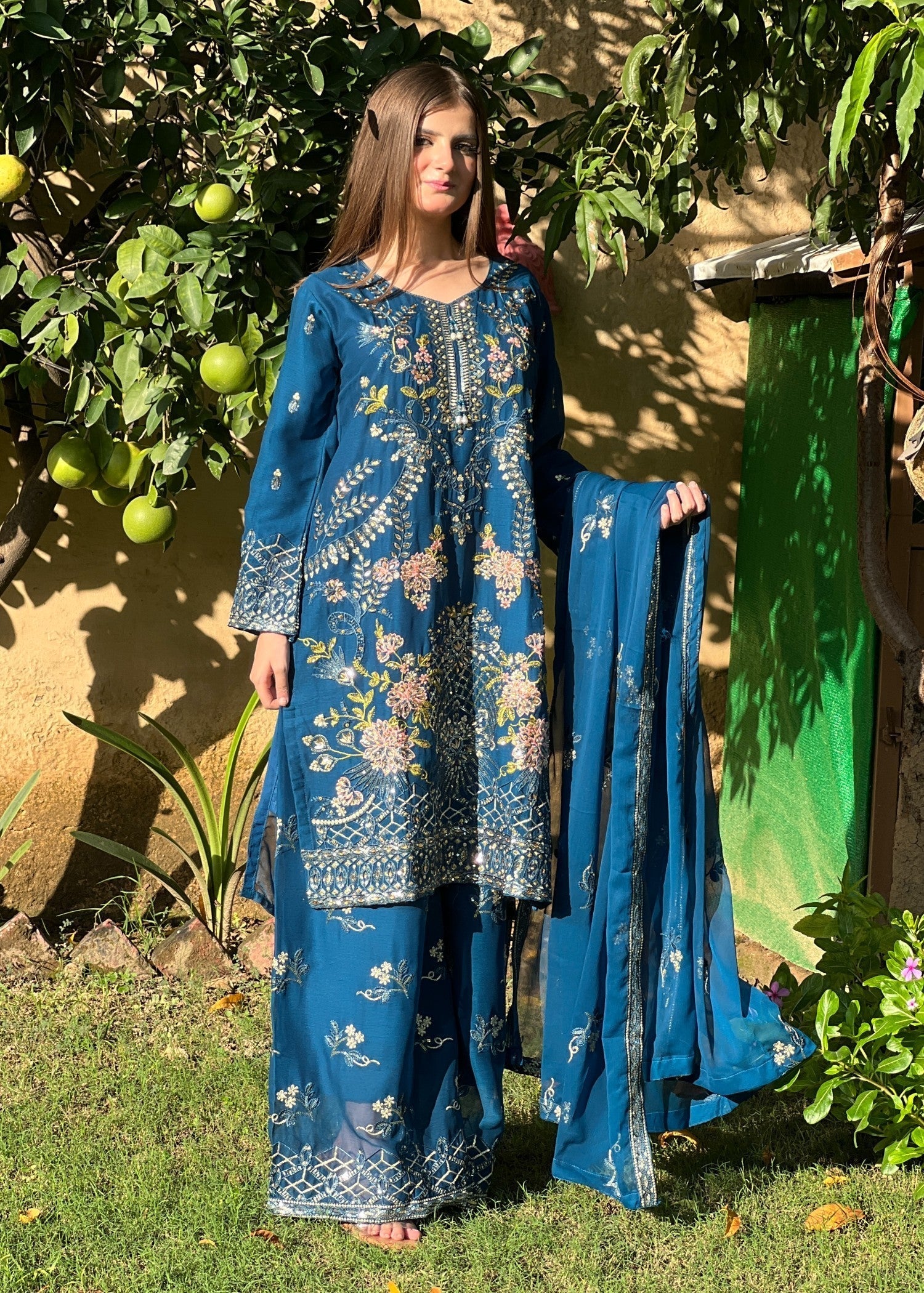 Four Season Boutique PINEAPPLE CHIFFON TEAL Women 3pcs