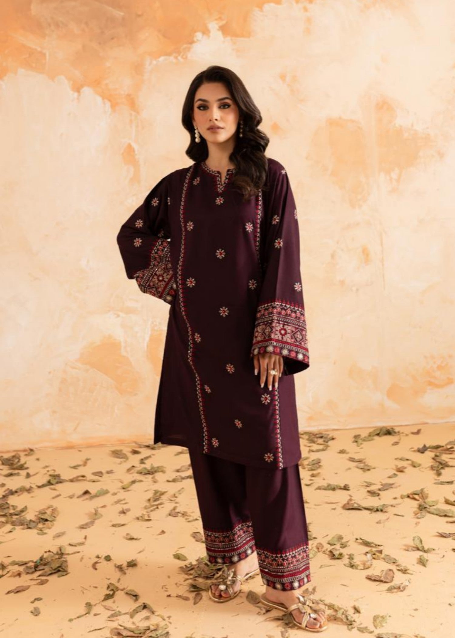 Afsarah Ruby Luxury Embroidered Stitched Dress Women 2pcs