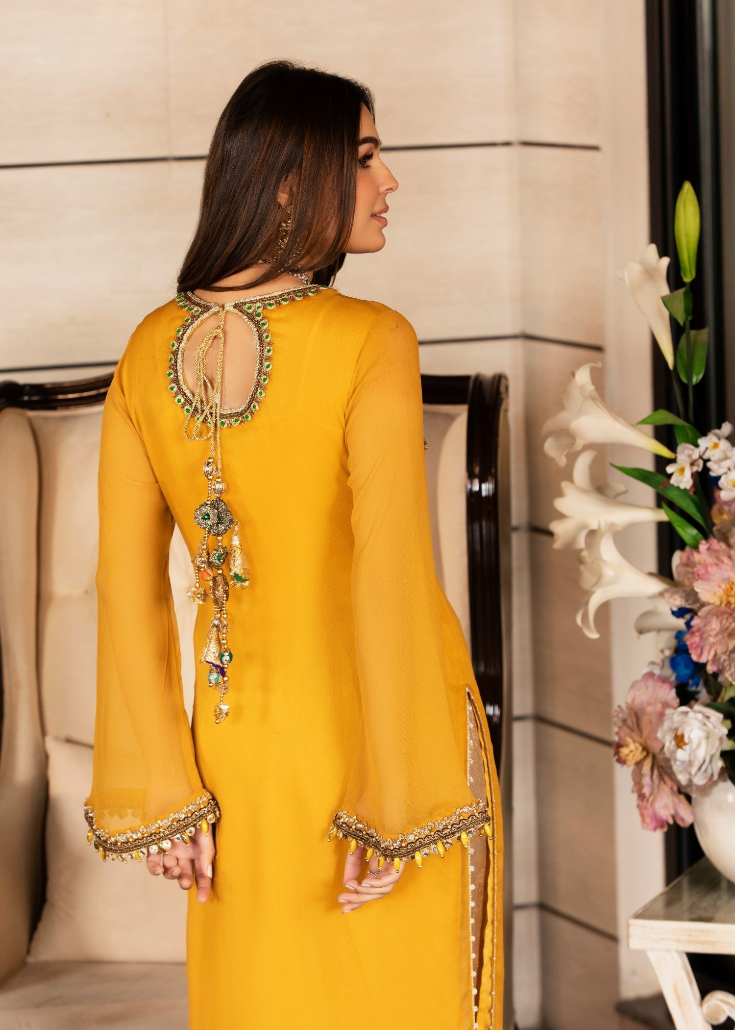 Khuda Baksh Creations Z 292 Mustard Women 4pcs
