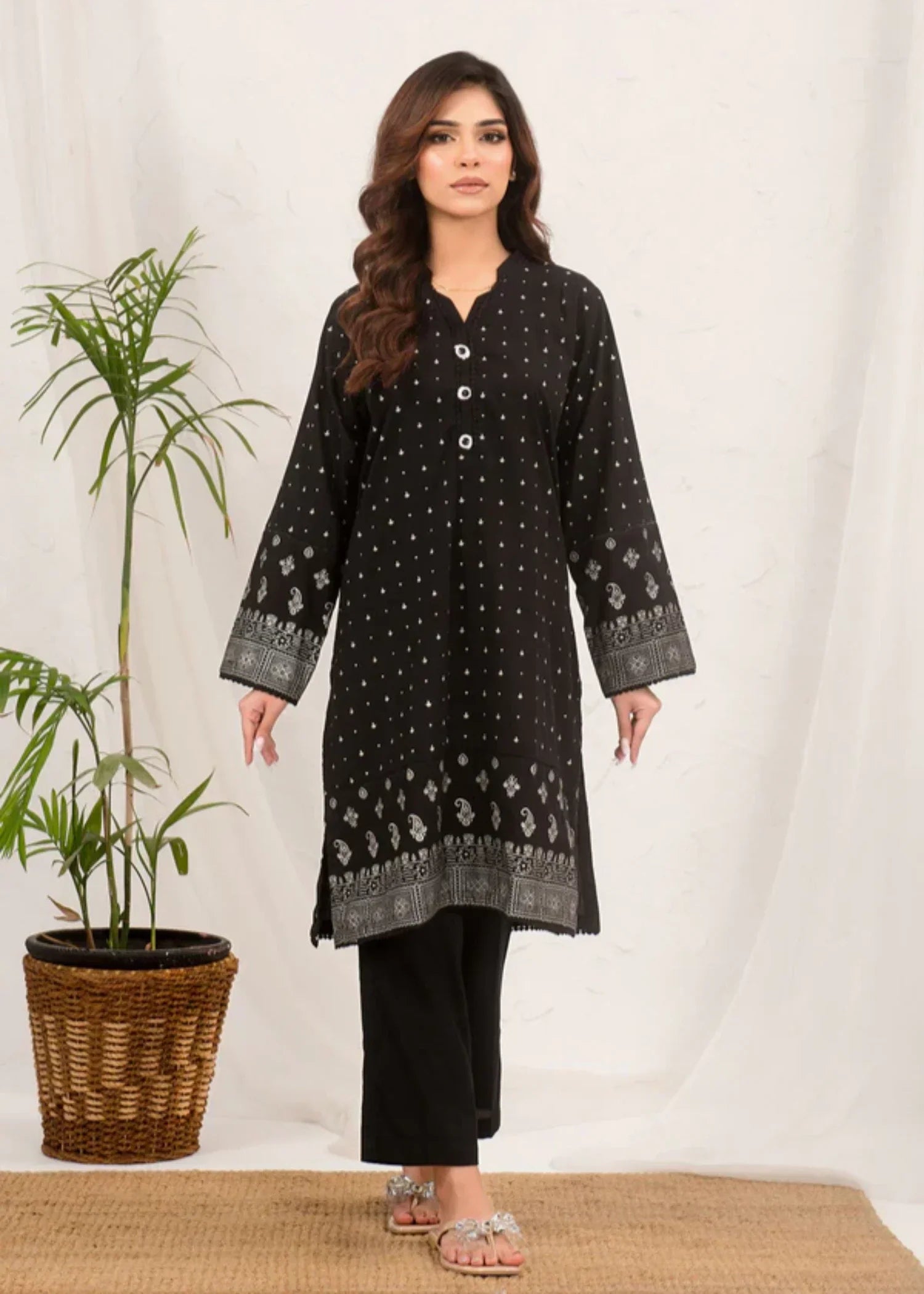 Ochre Cotton Printed Suit SOLP 12 Women 2pcs