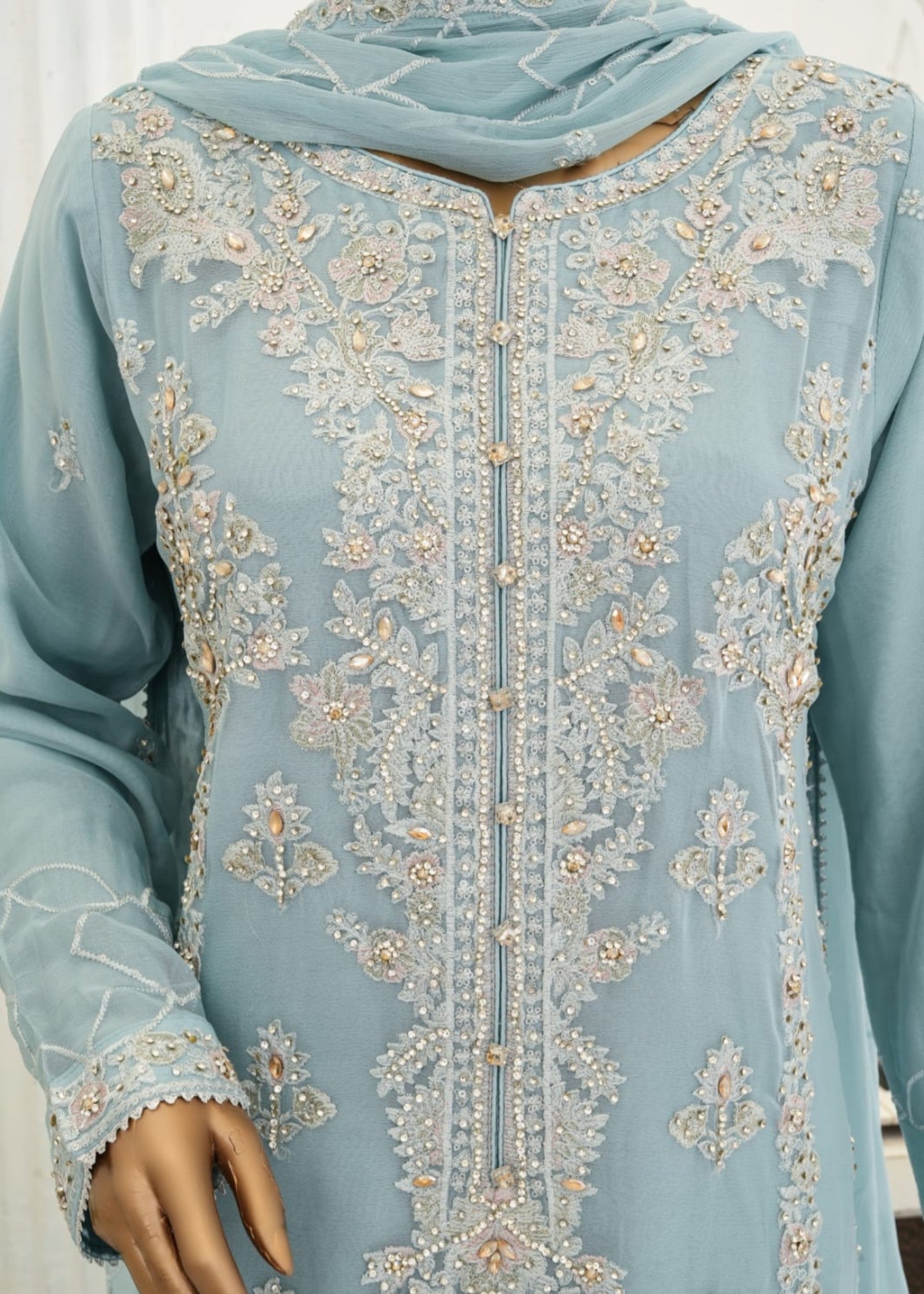 Ahmed Creations ALISHBA SLKY BLUE Women 3pcs