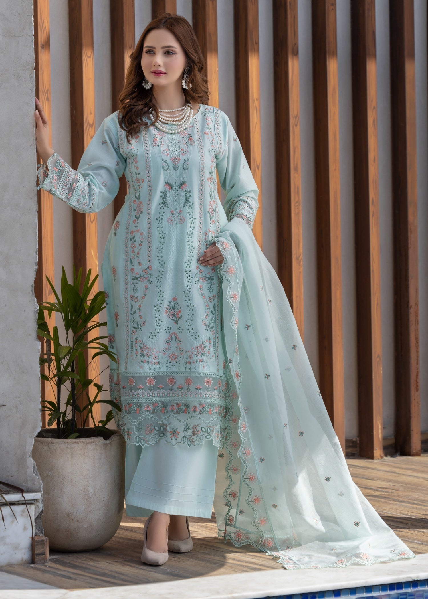 Suits By Sadia SKY SHINE CHIKANKARI Women 3pcs