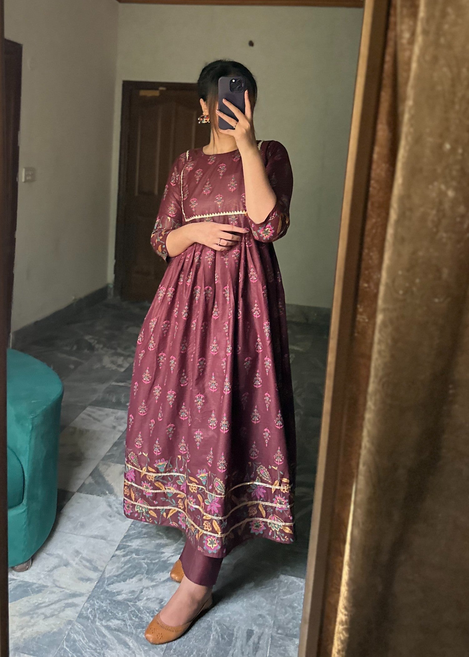 Tawakal Closet LACE MAXI MAROON Women 2pcs