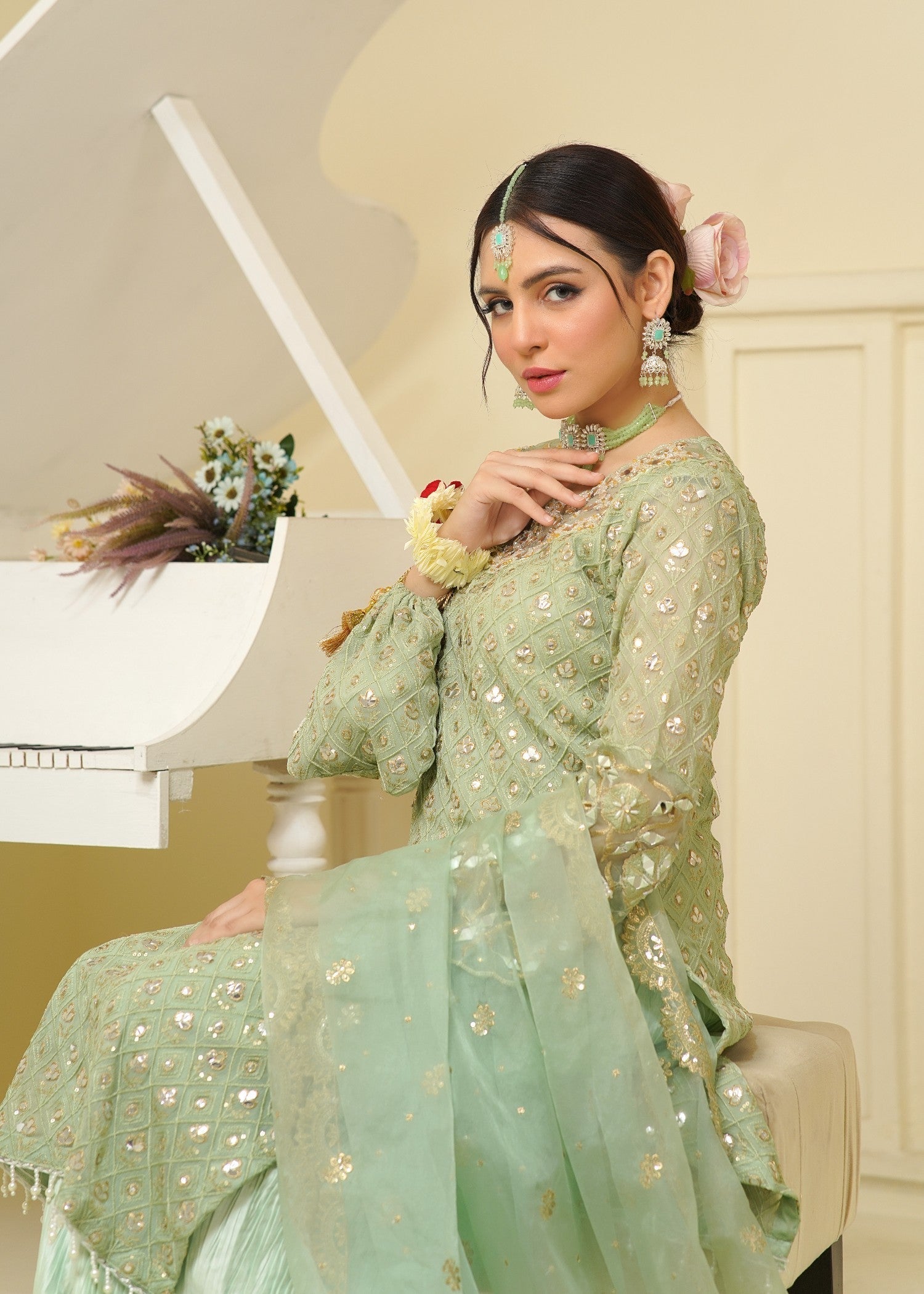 Rangoon Clothing Kubra Pistachio Women 3pcs