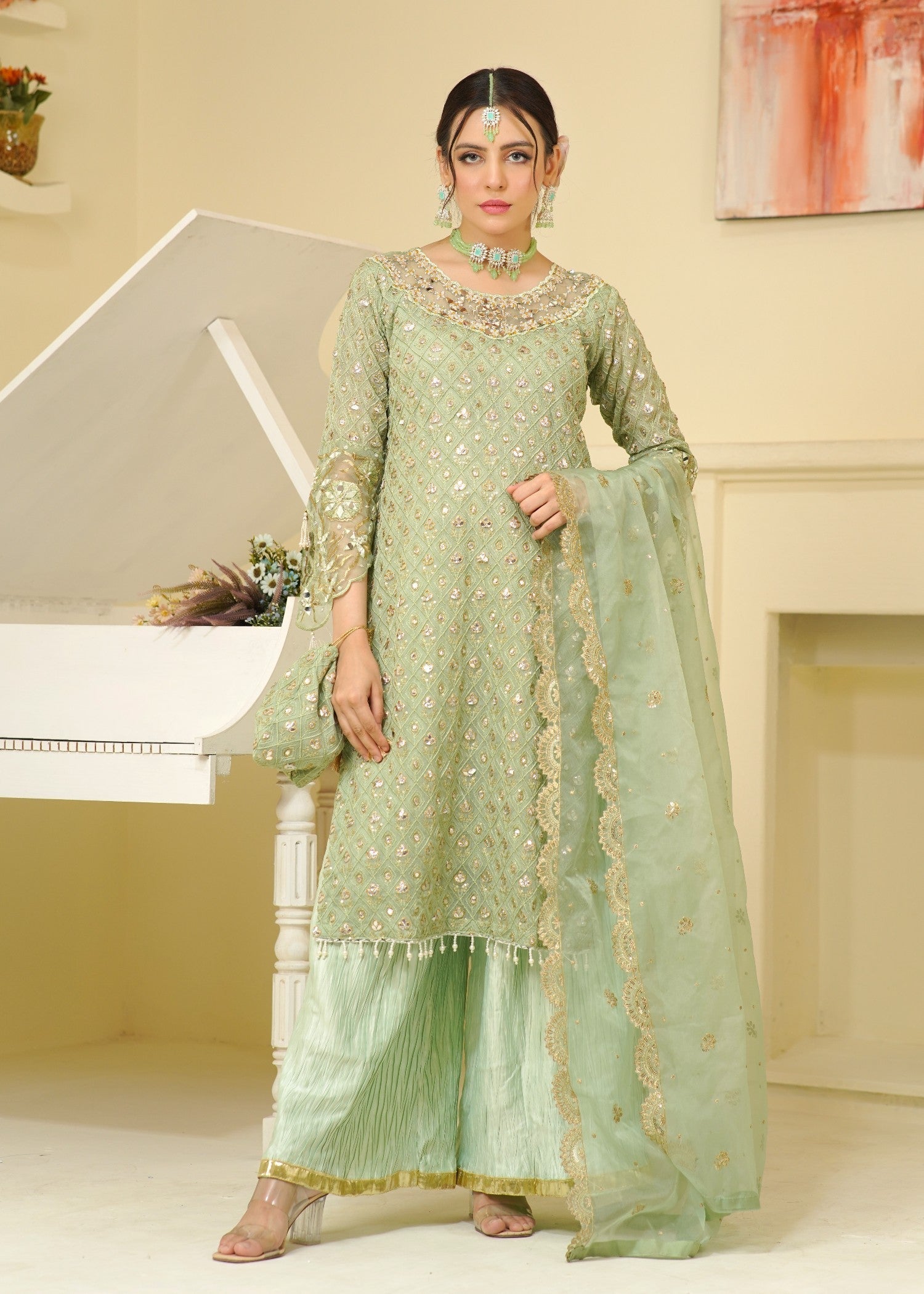 Rangoon Clothing Kubra Pistachio Women 3pcs