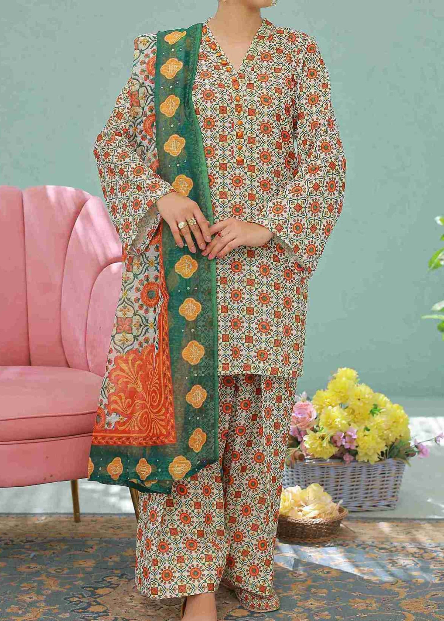 Zuruj Pret Ivory Garden (Farsh Shalwar) Women 3pcs