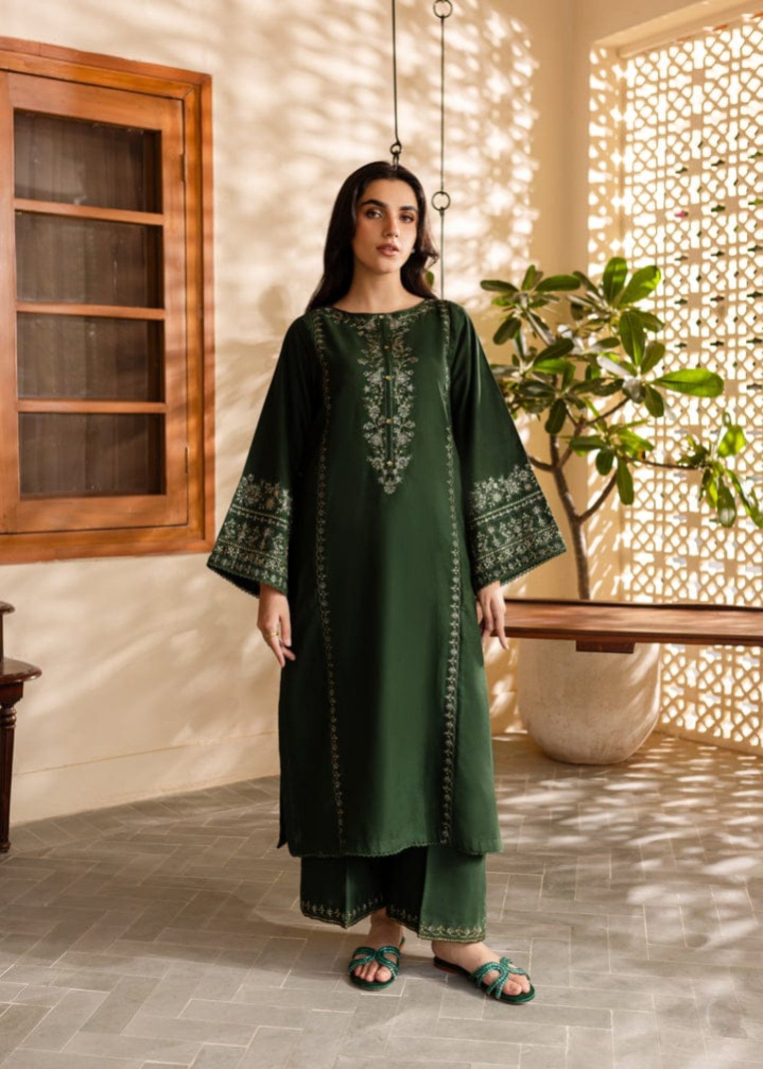 Shehroz Fashion OLIVE BLOOM LAWN EMBROIDERY SUIT Women 2pcs