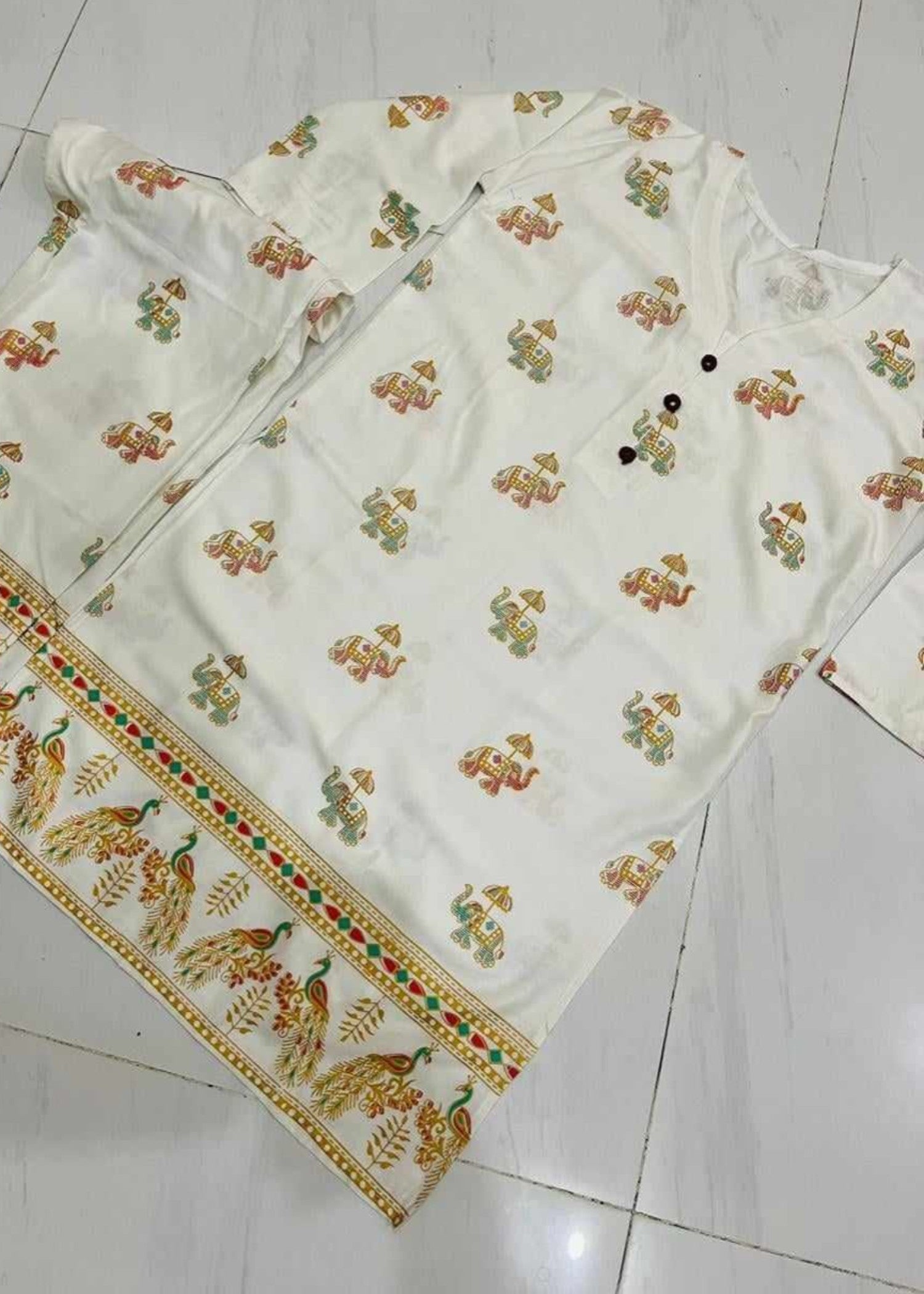 Anabya Garments WHITE ELE Women 2pcs