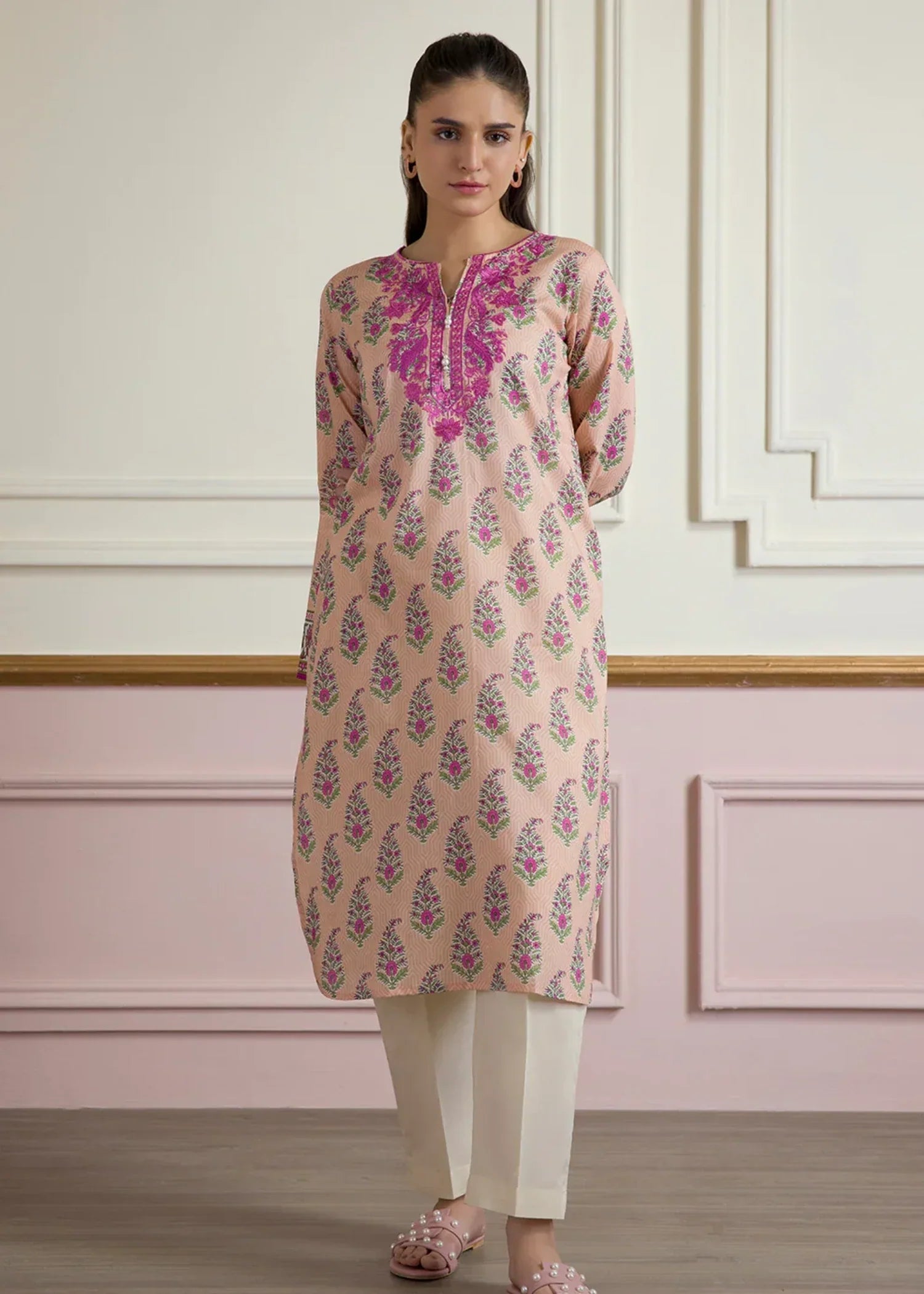 Zellbury WPS2511951 Peach Pink Women 1pcs