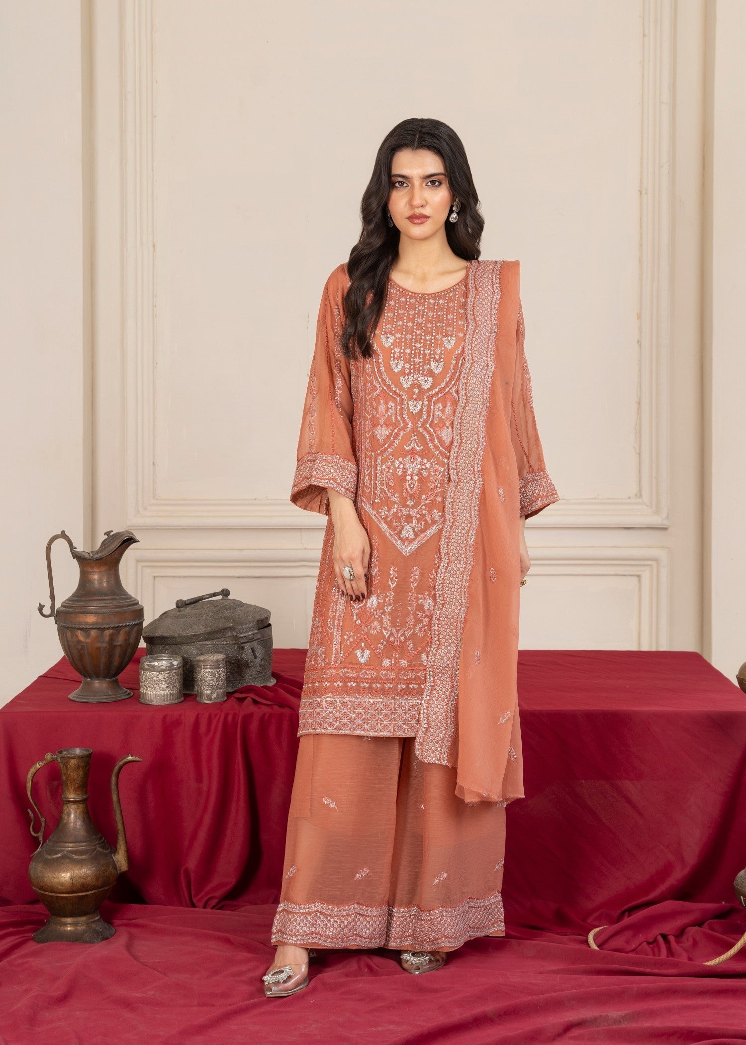 Four Season Boutique DIL ROOP PEACH PINK Women 3pcs