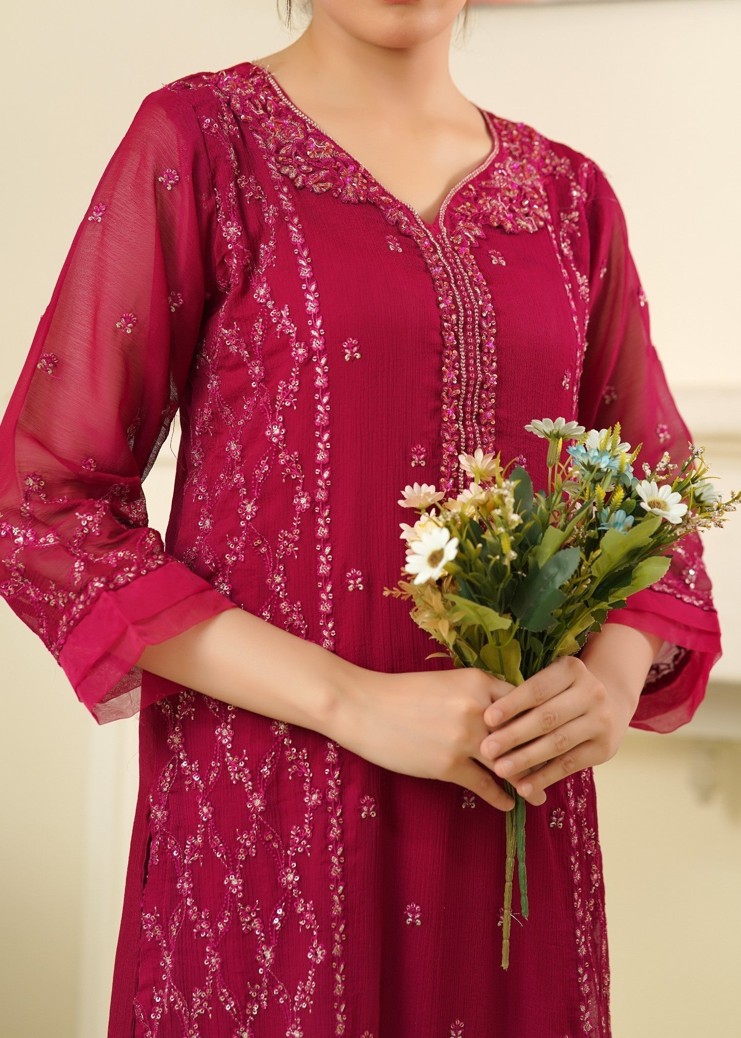 Rangoon Clothing Anooshay Hotpink Women 3pcs