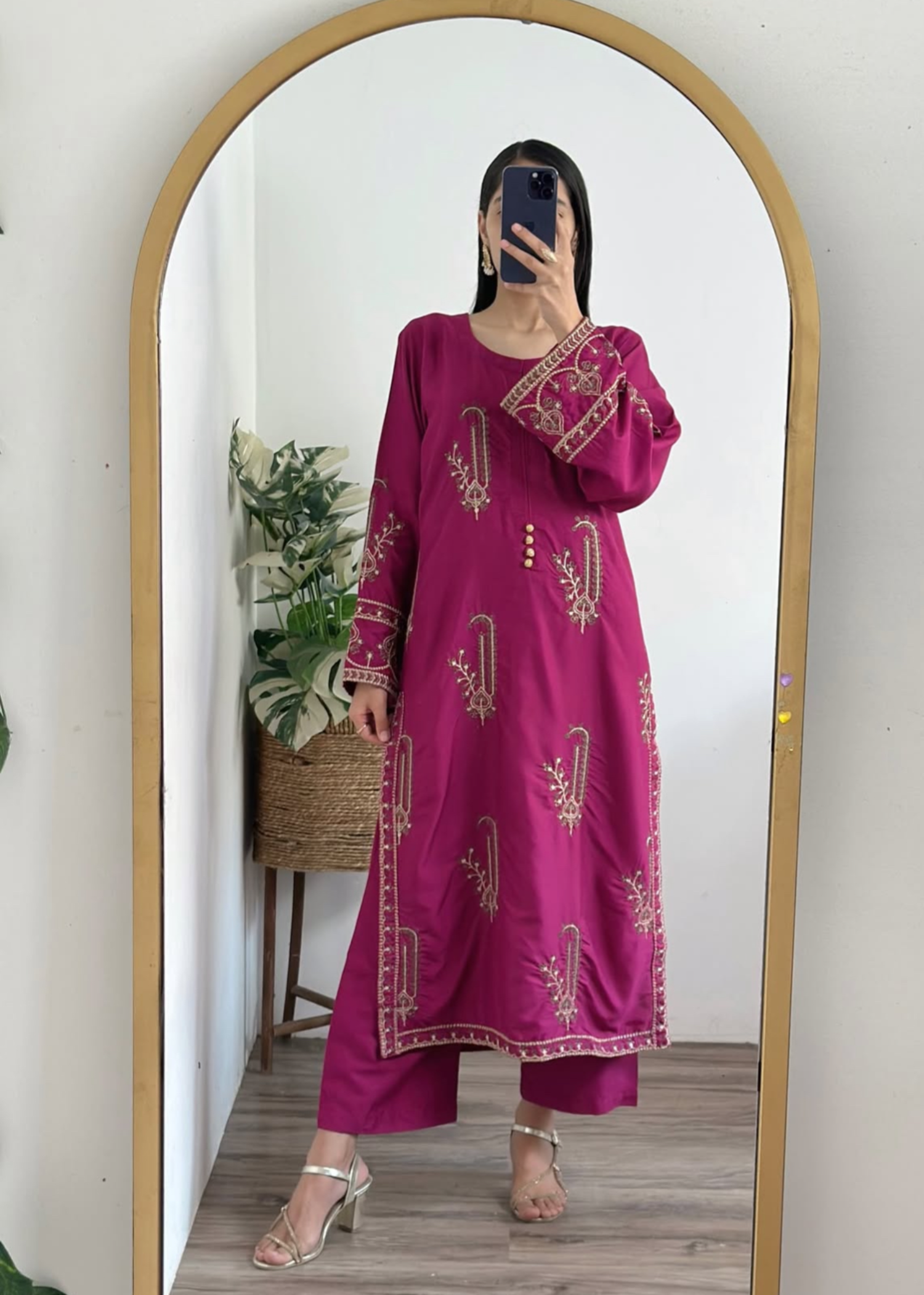 Sajfi Closet Minal Embroidered Stitched Suit for Women Women 2pcs