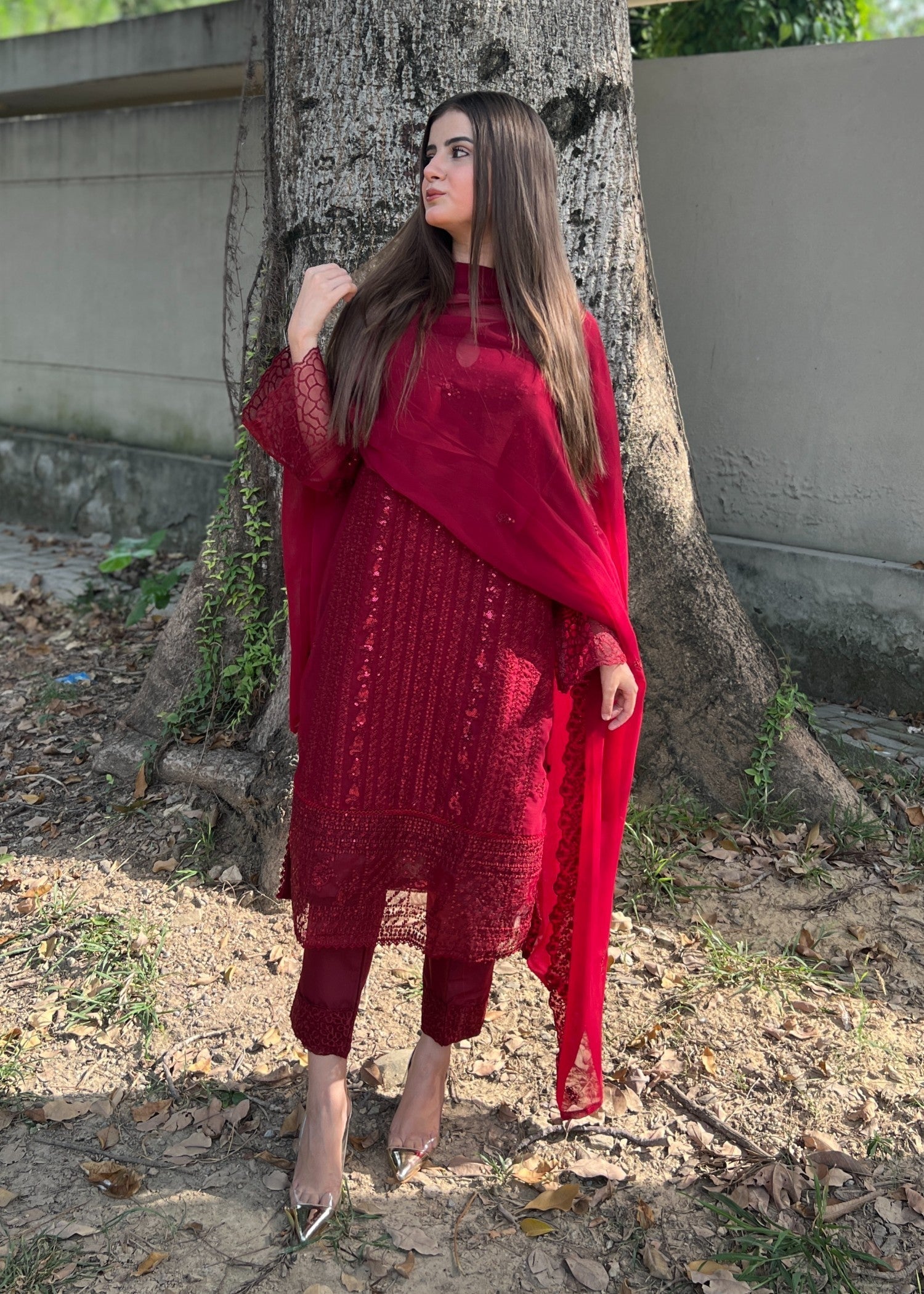 Four Season Boutique ROSE CHIFFON MAROON Women 3pcs