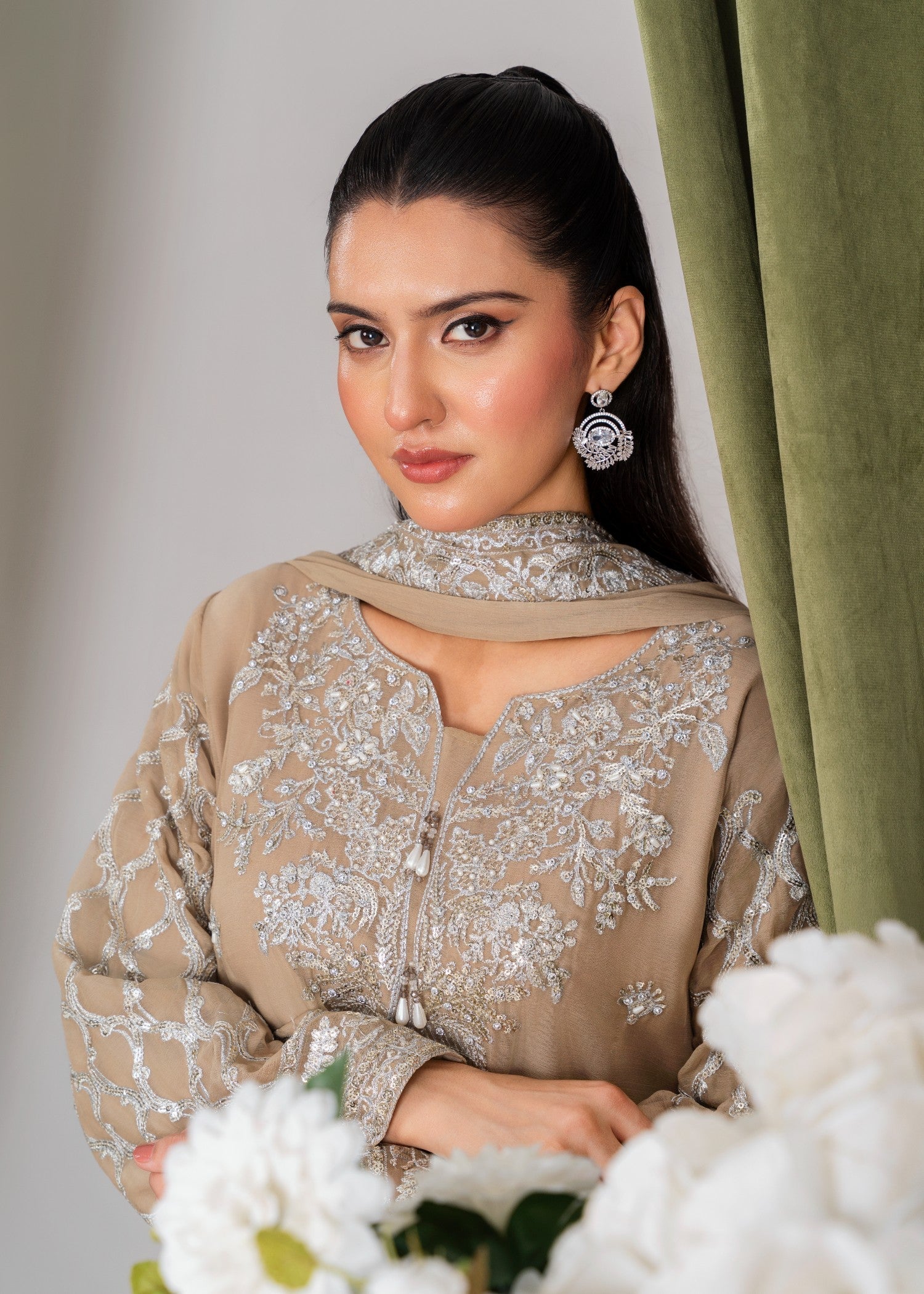 Four Season Boutique MEHERBAAN TAN BROWN Women 3pcs